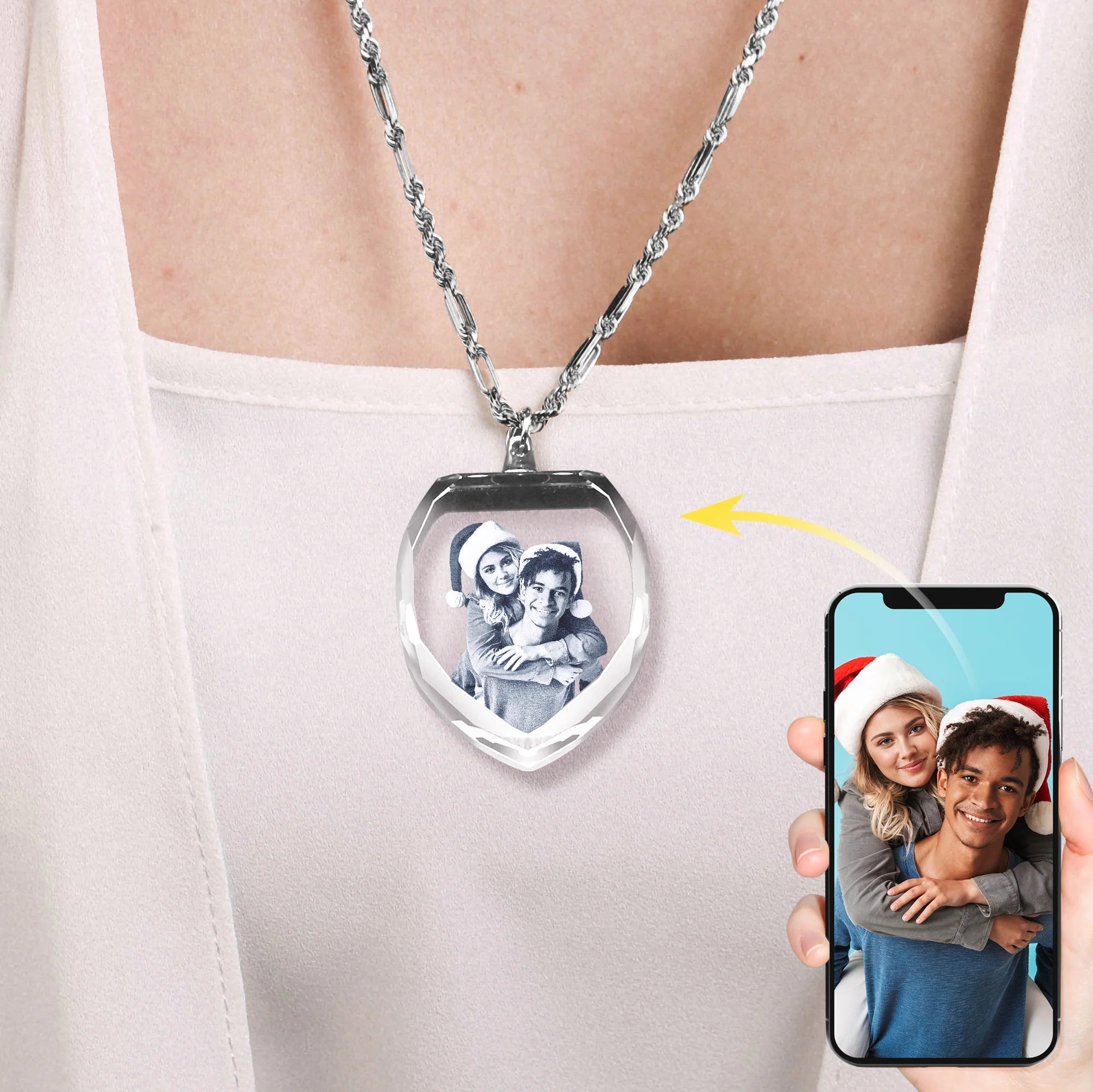 3D Crystal Photo Necklace