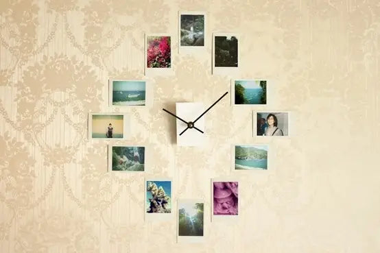 reloj de pared creativo con foto de bricolaje