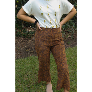 Leopard Cropped Flares