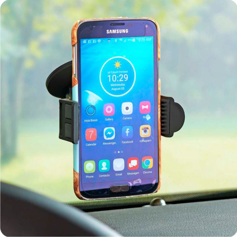 Smartphone holder for windshield