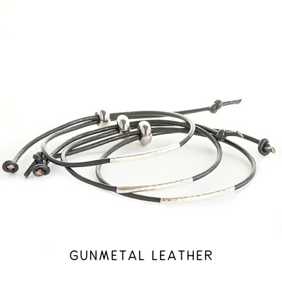 Leather & Sterling Silver Bar Bracelet | 2022 Holiday Exclusive