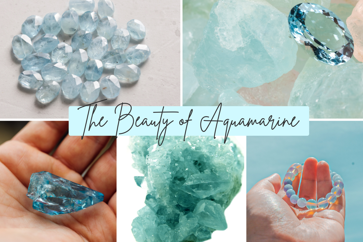 Image showing the beautiful shades of colour of aquamarine stone...