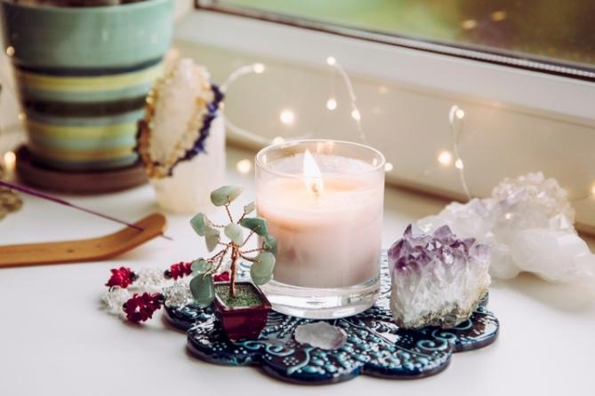 Placing crystals around the home to enhance the powers of fertility