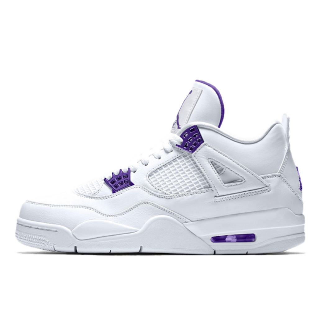 purple and white air jordan 4