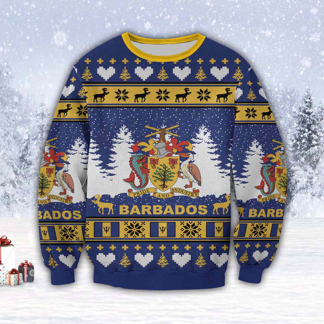 Barbados Island - Pride Industry 3D All Over Print Ugly Christmas Sweater Hoodie All Over Printed