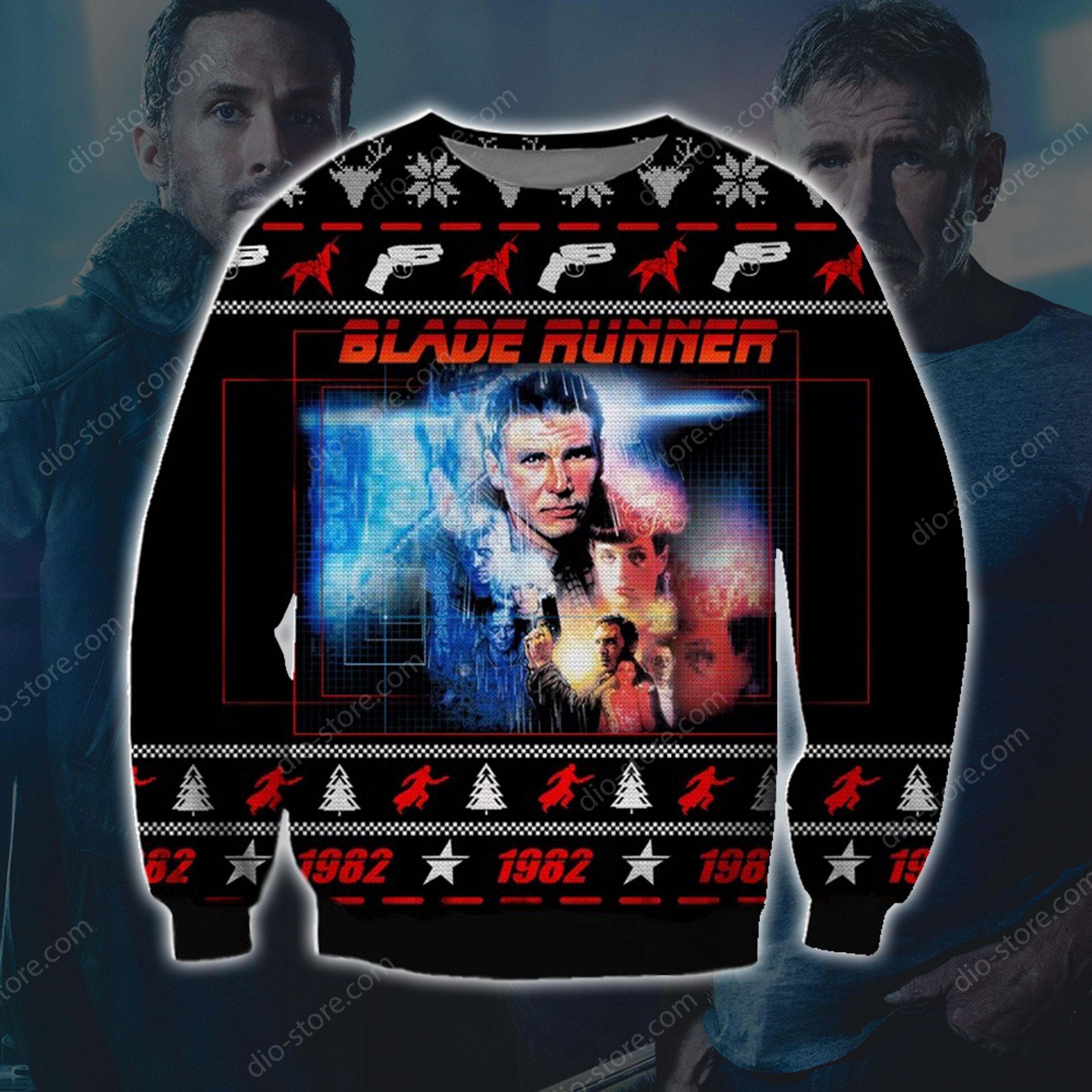 Blade Runner Knitting Pattern 3D Print Ugly Christmas Sweater Hoodie All Over Printed