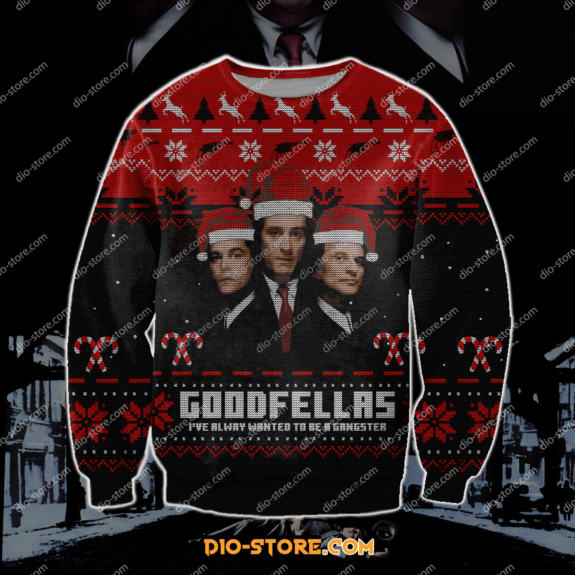 Goodfellas 3D Print Knitting Pattern Ugly Christmas Sweater Hoodie All Over Printed