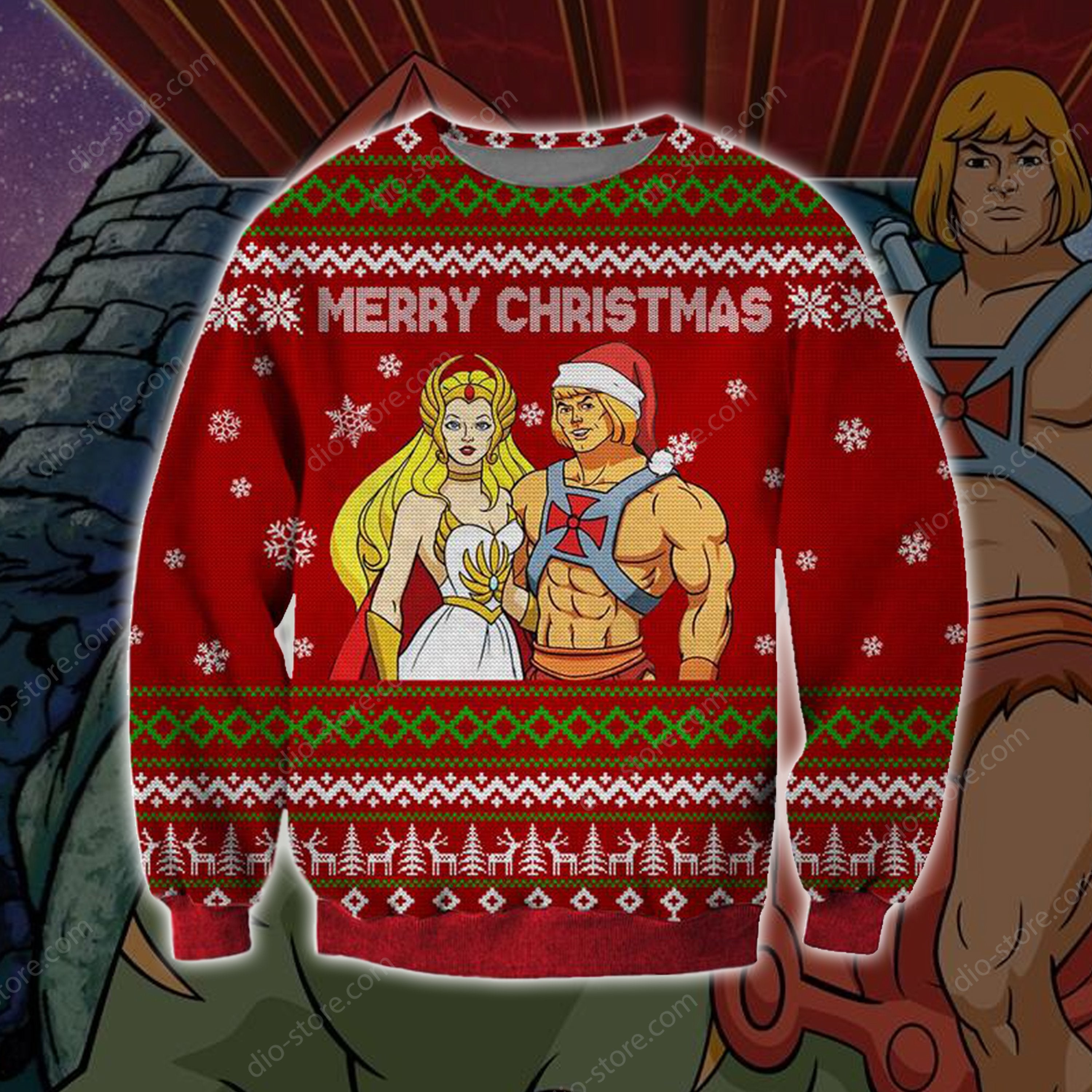 He-Man She-Ra Knitting Pattern 3D Print Ugly Christmas Sweater Hoodie All Over Printed