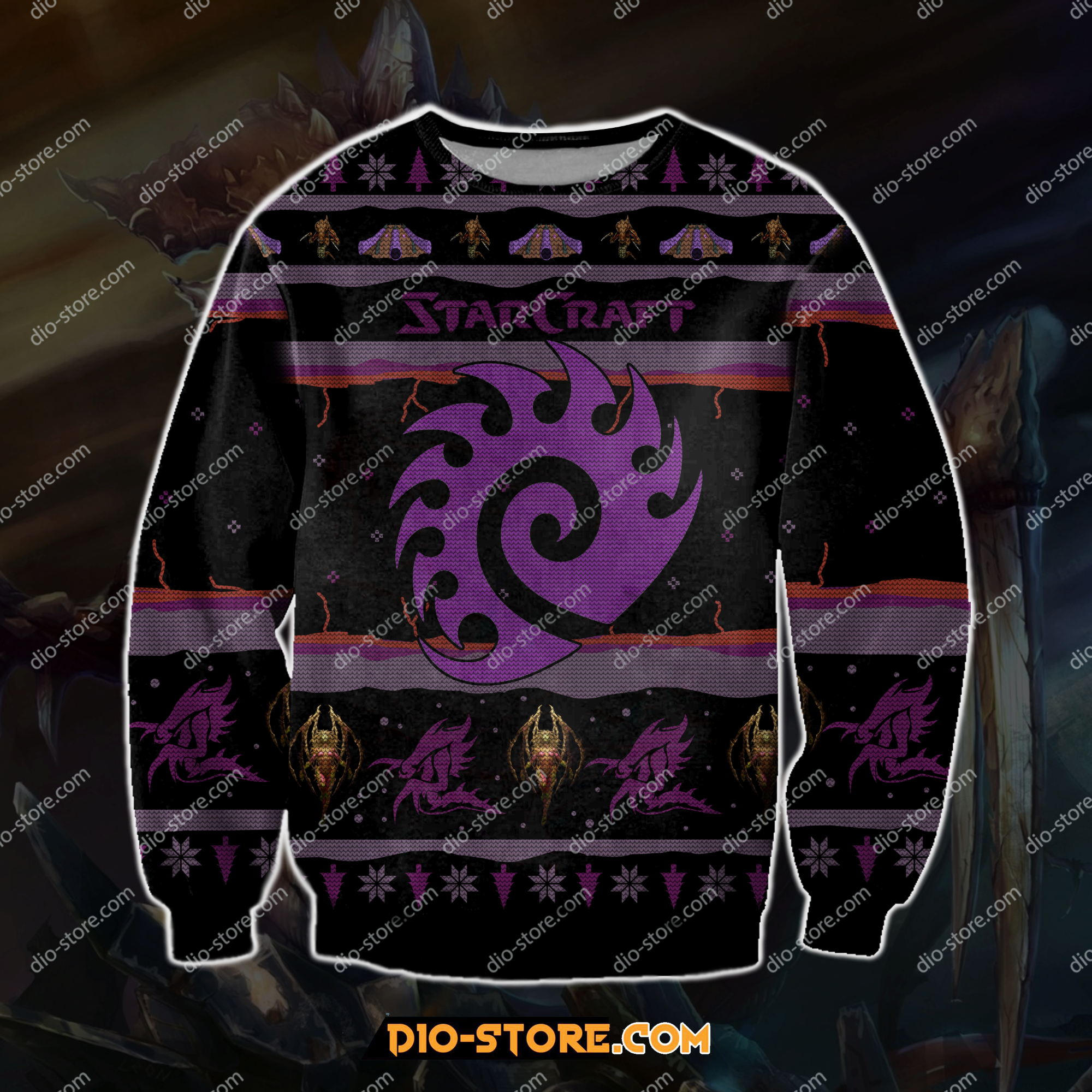 Starcraft 3D Print Knitting Pattern Ugly Christmas Sweater Hoodie All Over Printed