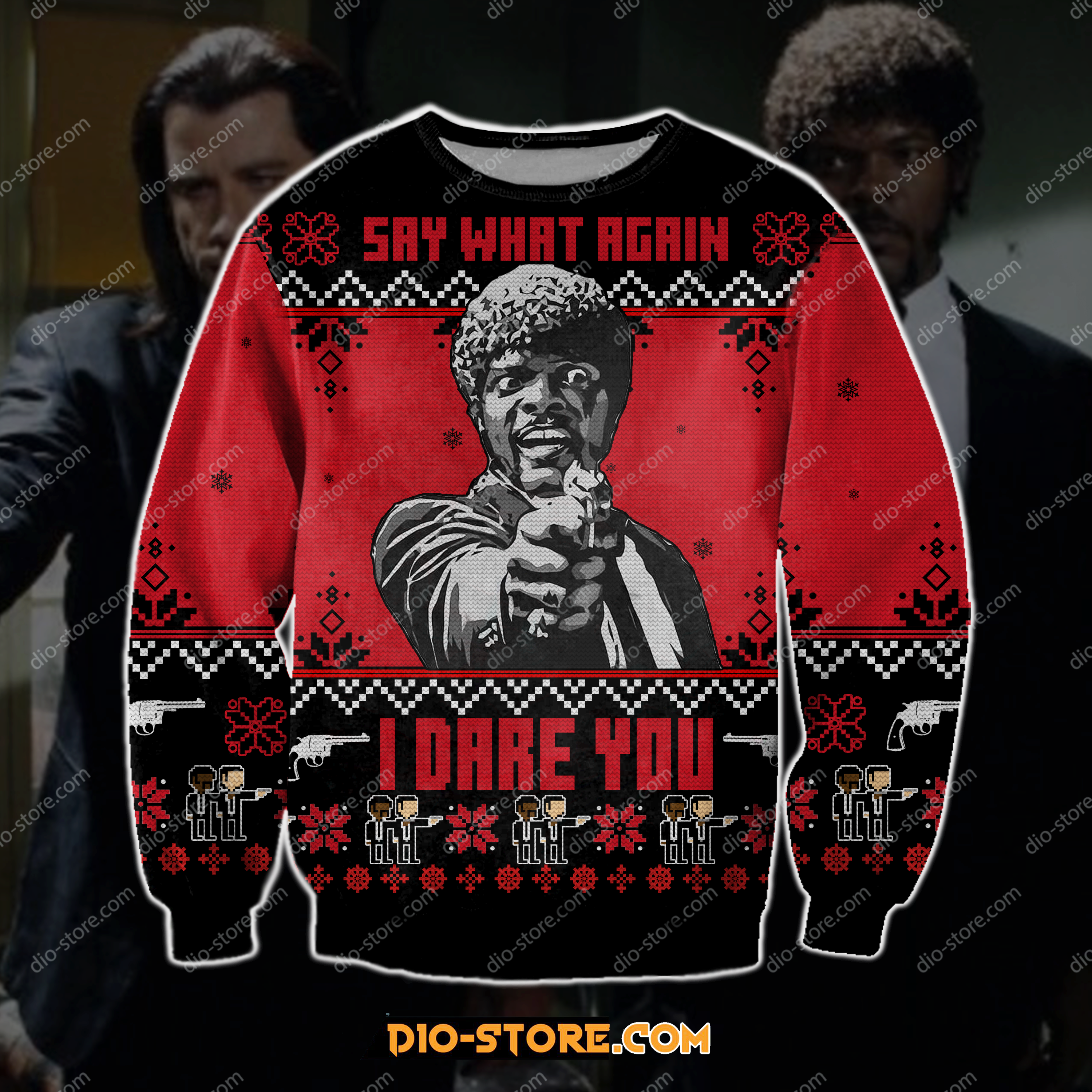 Pulp Fiction 3D Print Ugly Christmas Sweatshirt Hoodie All Over Printed