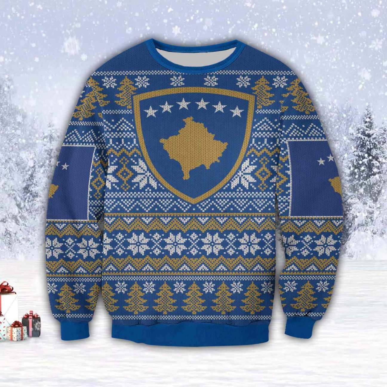 Kosovo 3D All Over Print Ugly Christmas Sweater Hoodie All Over Printed