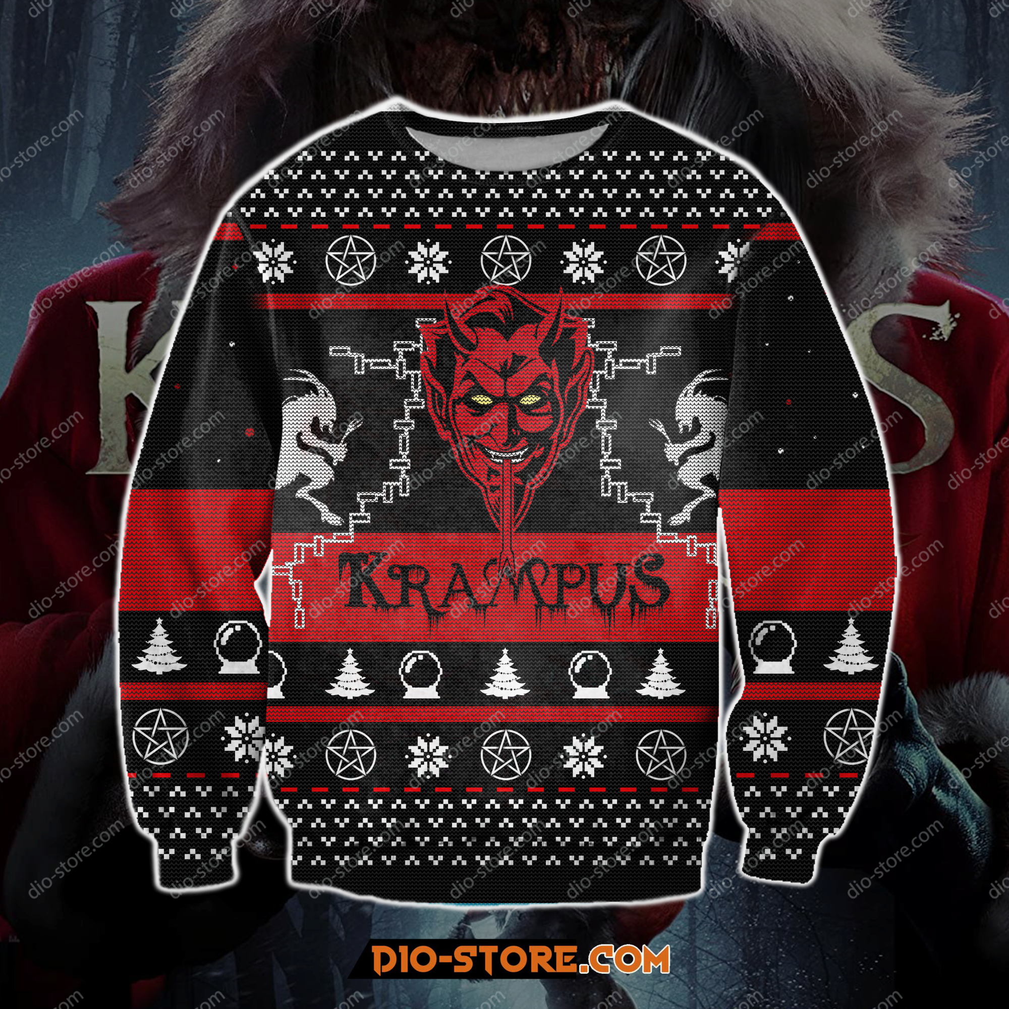 Krampus Horror Movie 3D Print Ugly Christmas Sweatshirt Hoodie All Over Printed