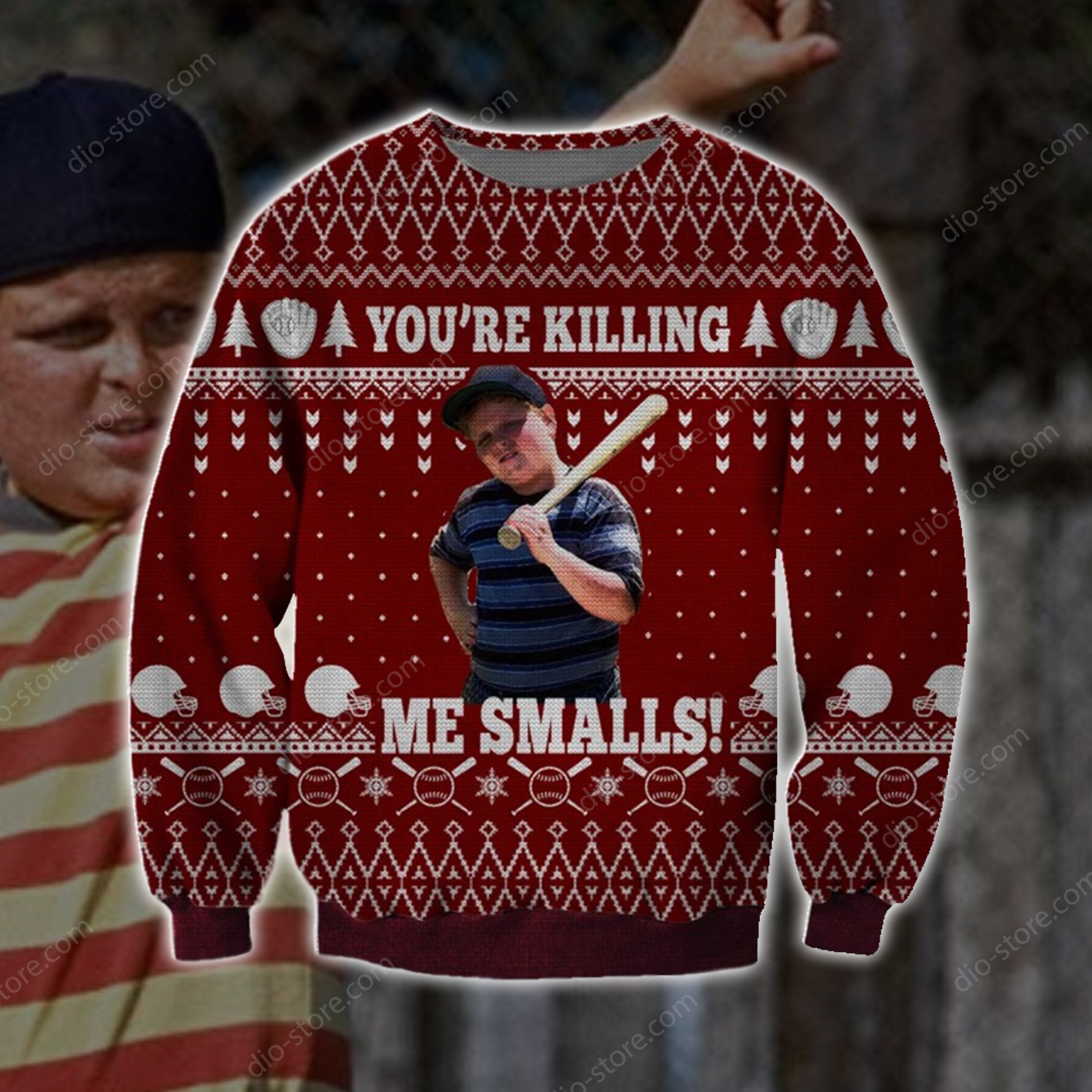 Me Smalls Knitting Pattern 3D Print Ugly Christmas Sweater Hoodie All Over Printed