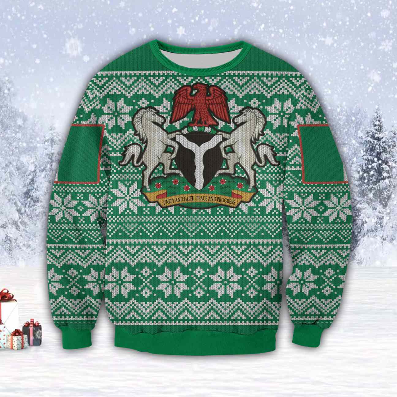 Nigeria 3D All Over Print Ugly Christmas Sweater Hoodie All Over Printed