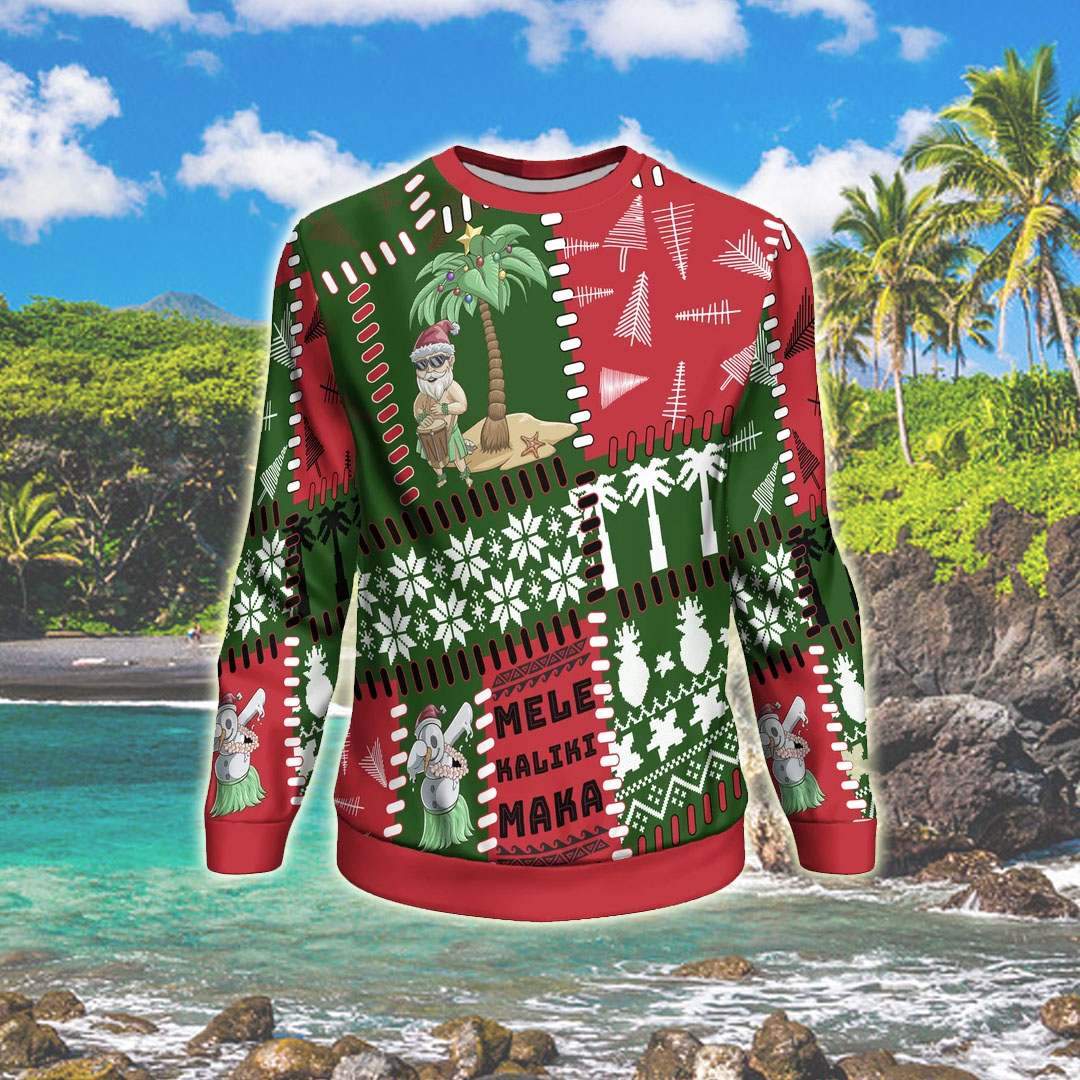 Polynesian Hawaii 3D All Over Print Ugly Christmas Sweater Hoodie All Over Printed