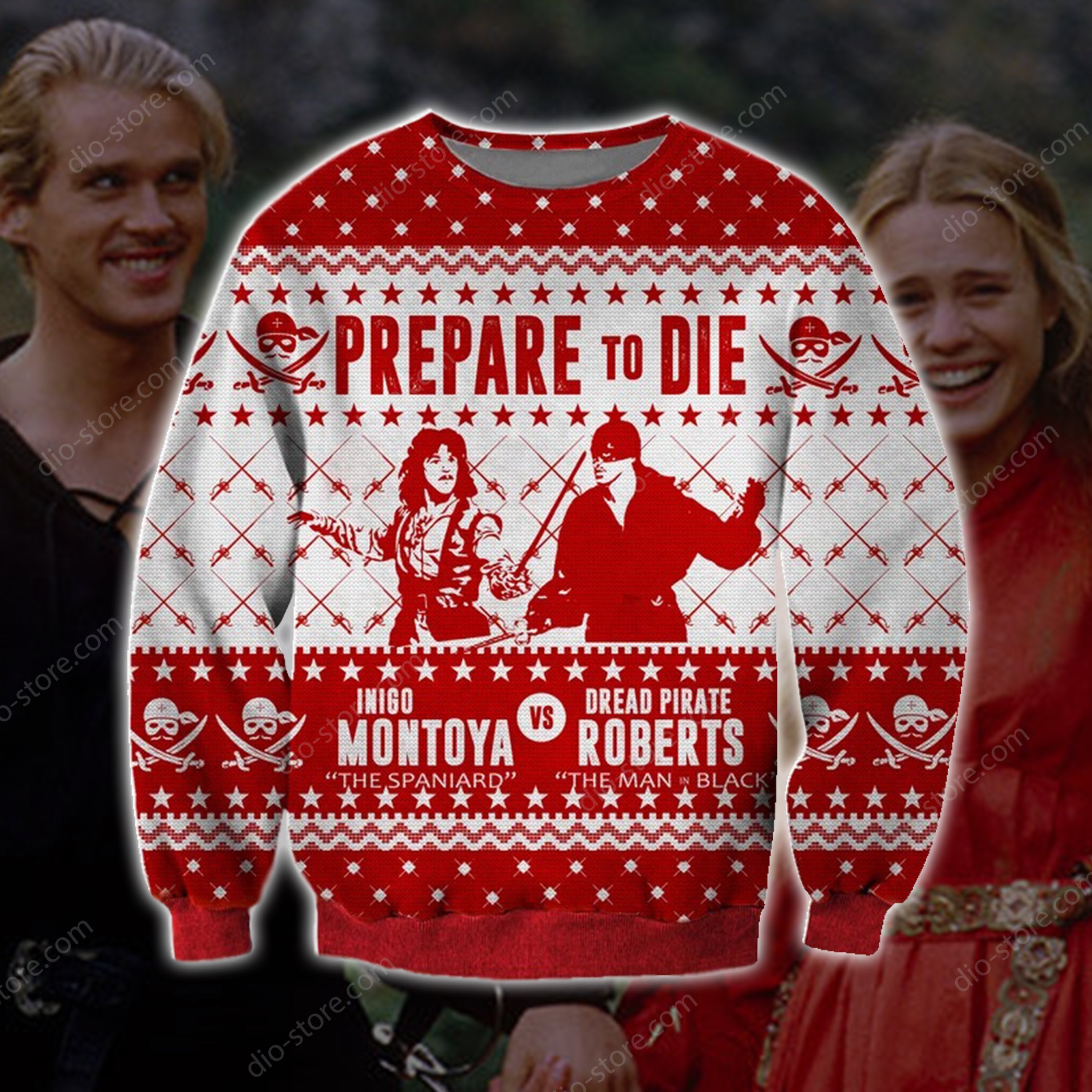 Princess Bride Funny Knitting Pattern 3D Print Ugly Christmas Sweater Hoodie All Over Printed