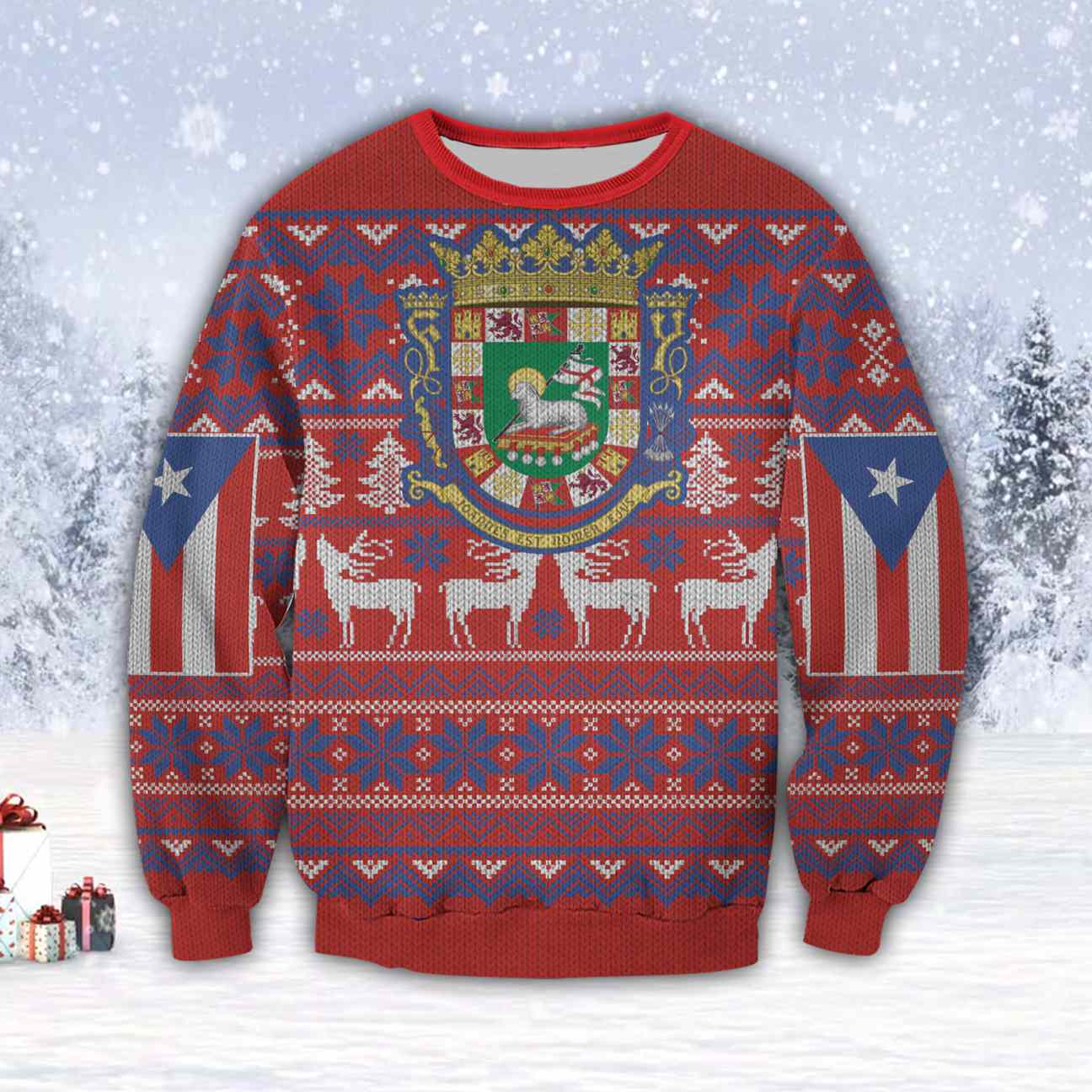 Puerto Rico 3D All Over Print Ugly Christmas Sweater 1 Hoodie All Over Printed