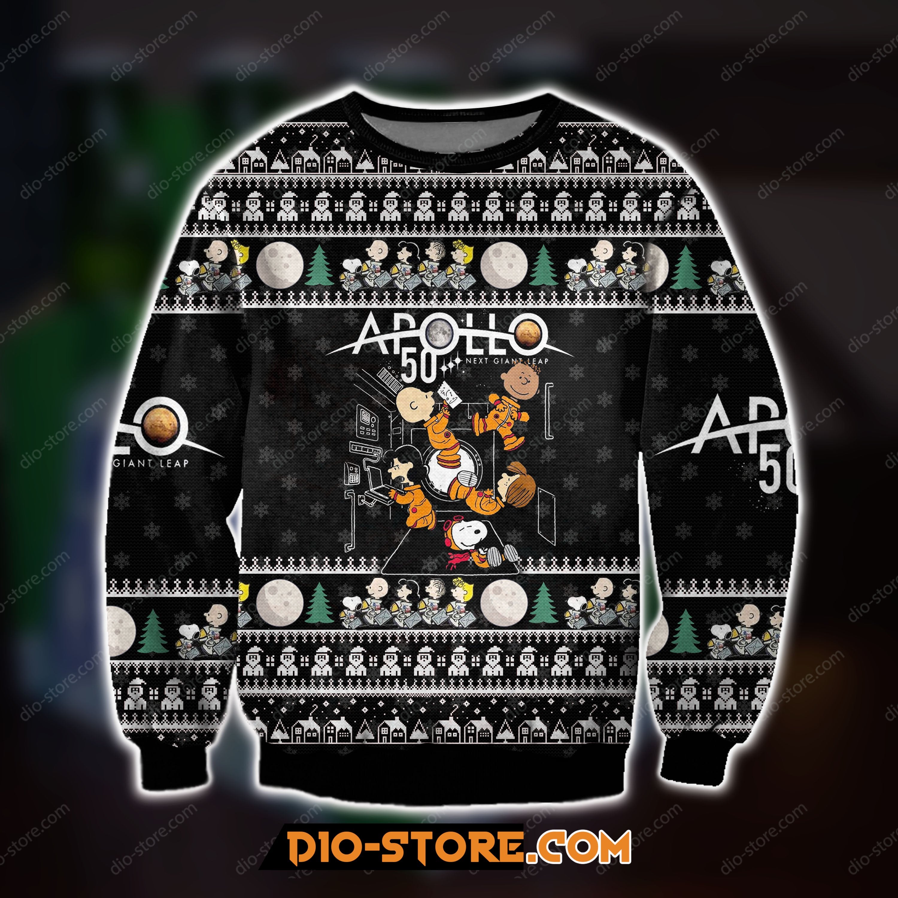 3D All Over Print Knitting Pattern Apolo Ugly Christmas Sweater Hoodie All Over Printed