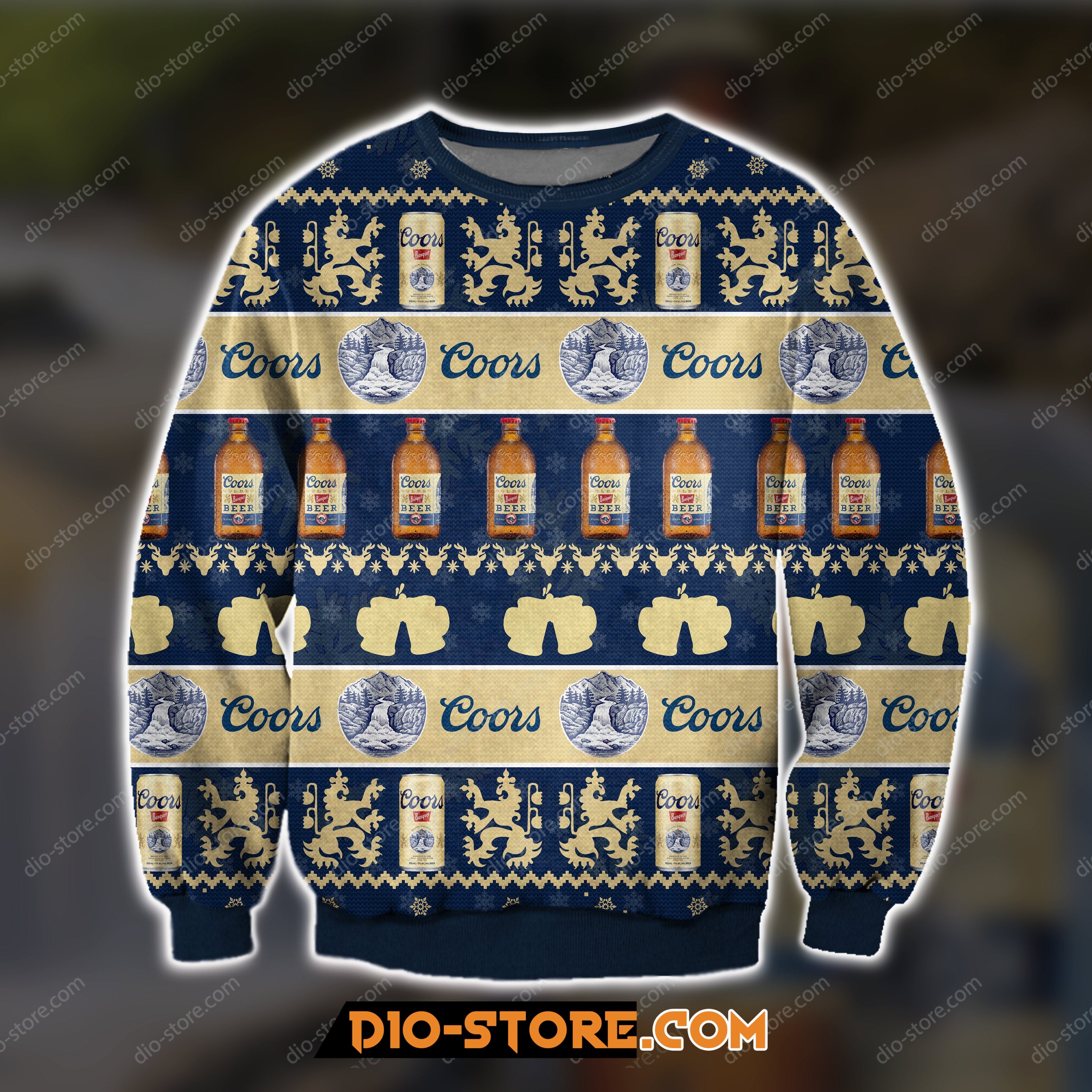 Coors Golden Beer Knitting Pattern 3D Print Ugly Christmas Sweater Hoodie All Over Printed