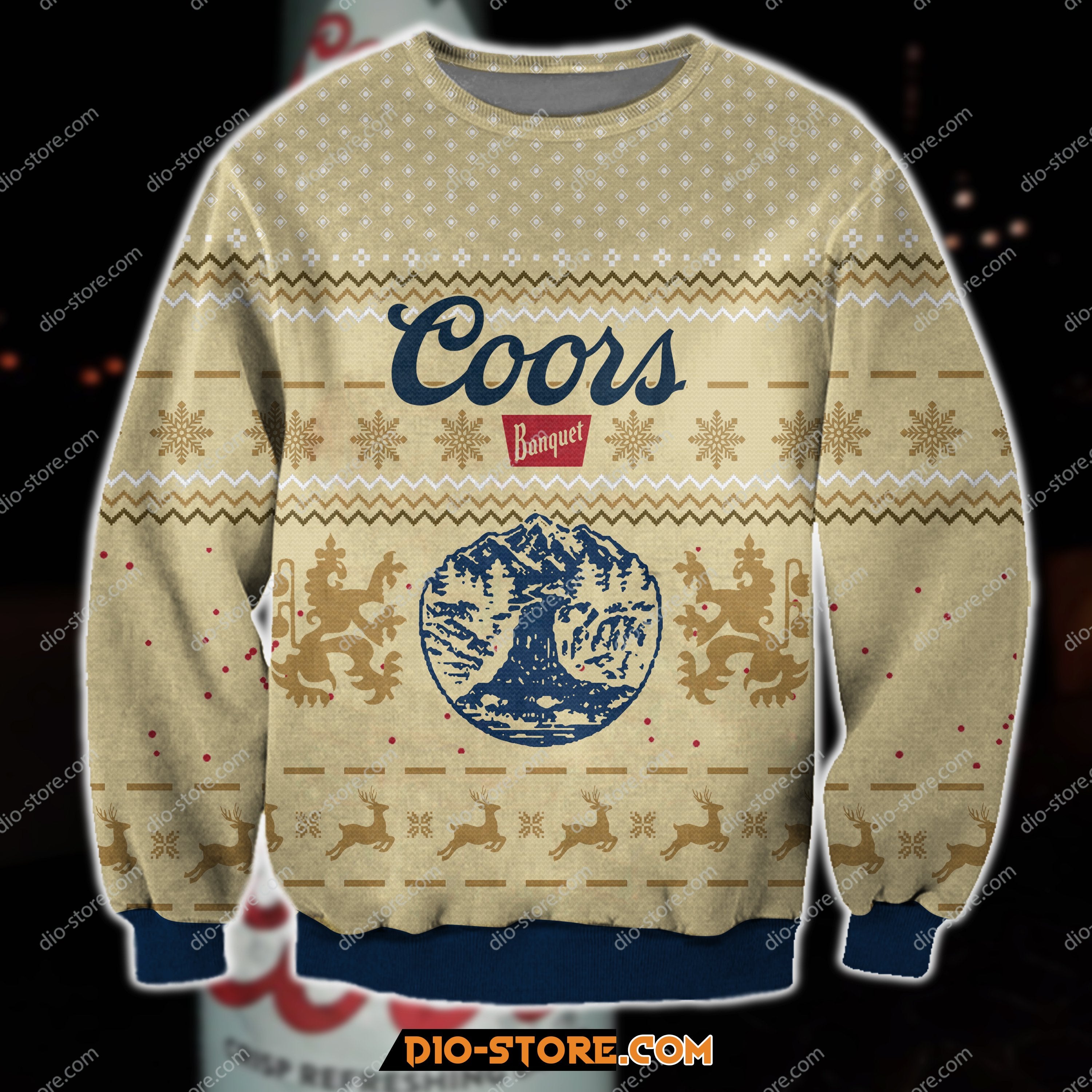 Coors Banquet Beer Knitting Pattern 3D Print Ugly Sweatshirt Hoodie All Over Printed