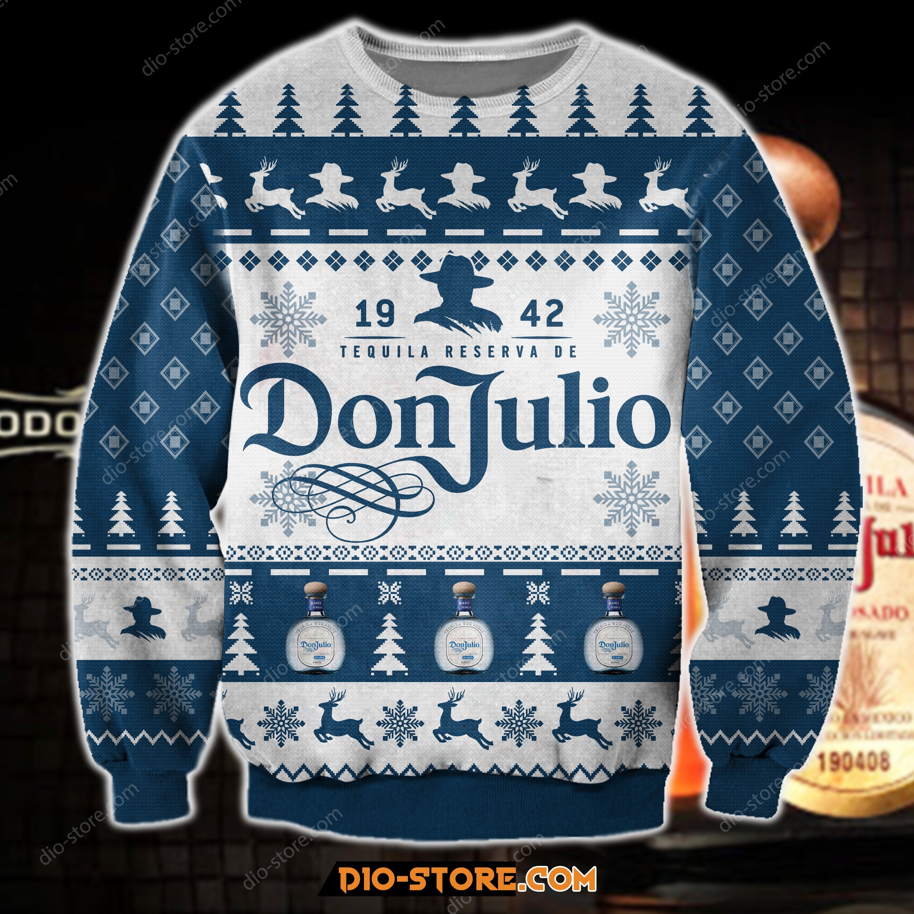 Don Julio Knitting Pattern 3D Print Ugly Christmas Sweatshirt Hoodie All Over Printed