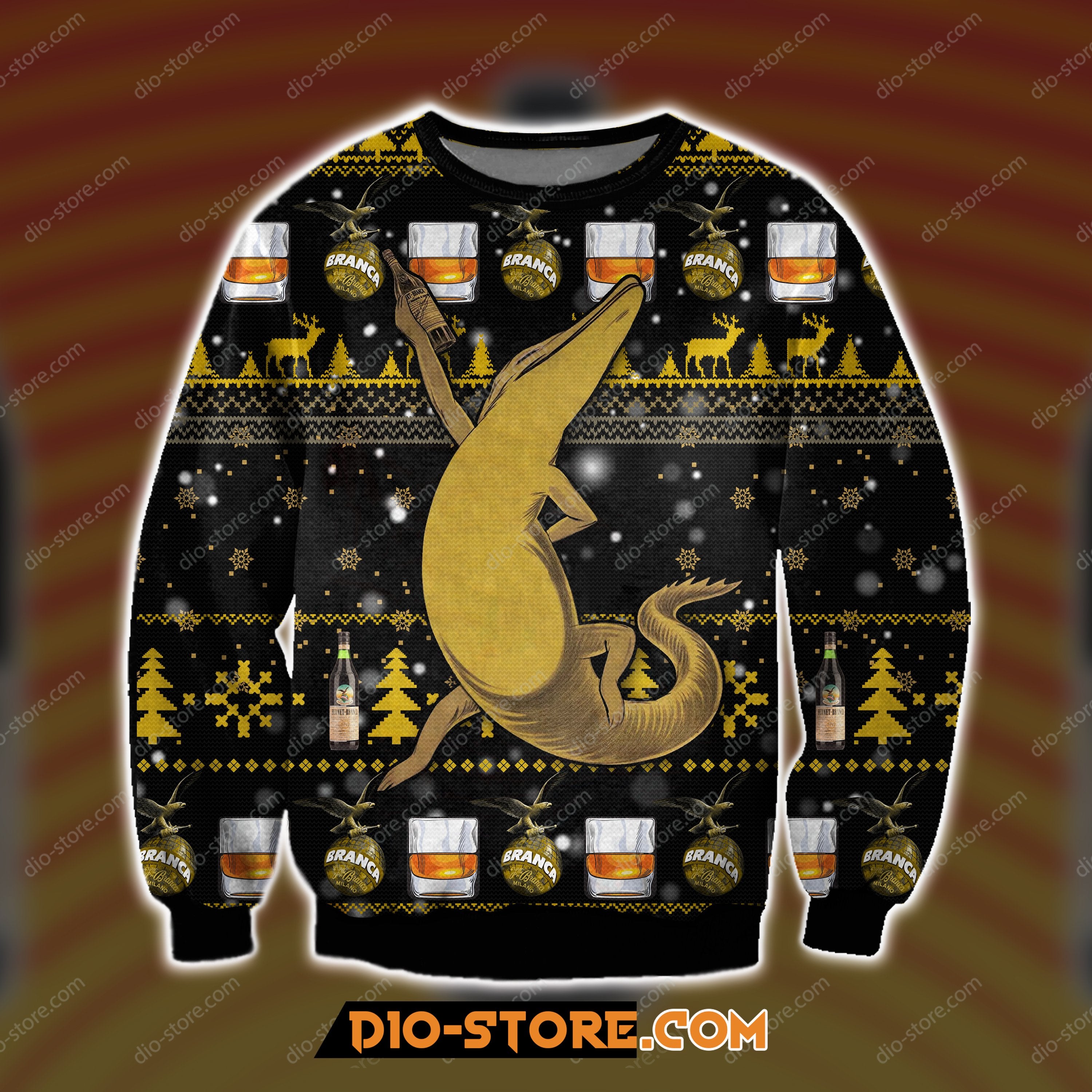 Fernet-Branca Beer Knitting Pattern 3D All Over Print Ugly Christmas Sweatshirt Hoodie All Over Printed