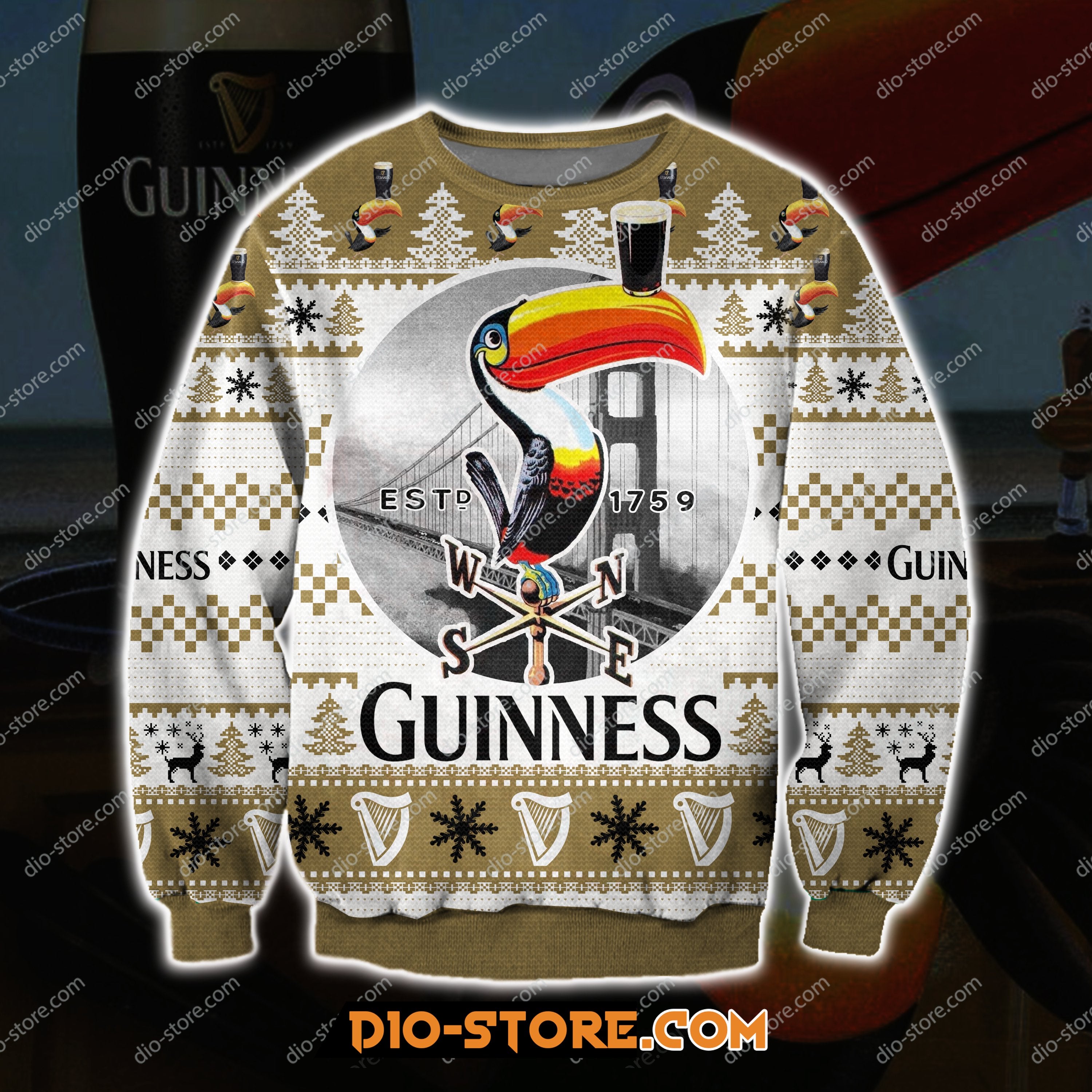 Guinness Beer 1759-Toucan 3D All Over Print Ugly Christmas Sweatshirt Hoodie All Over Printed