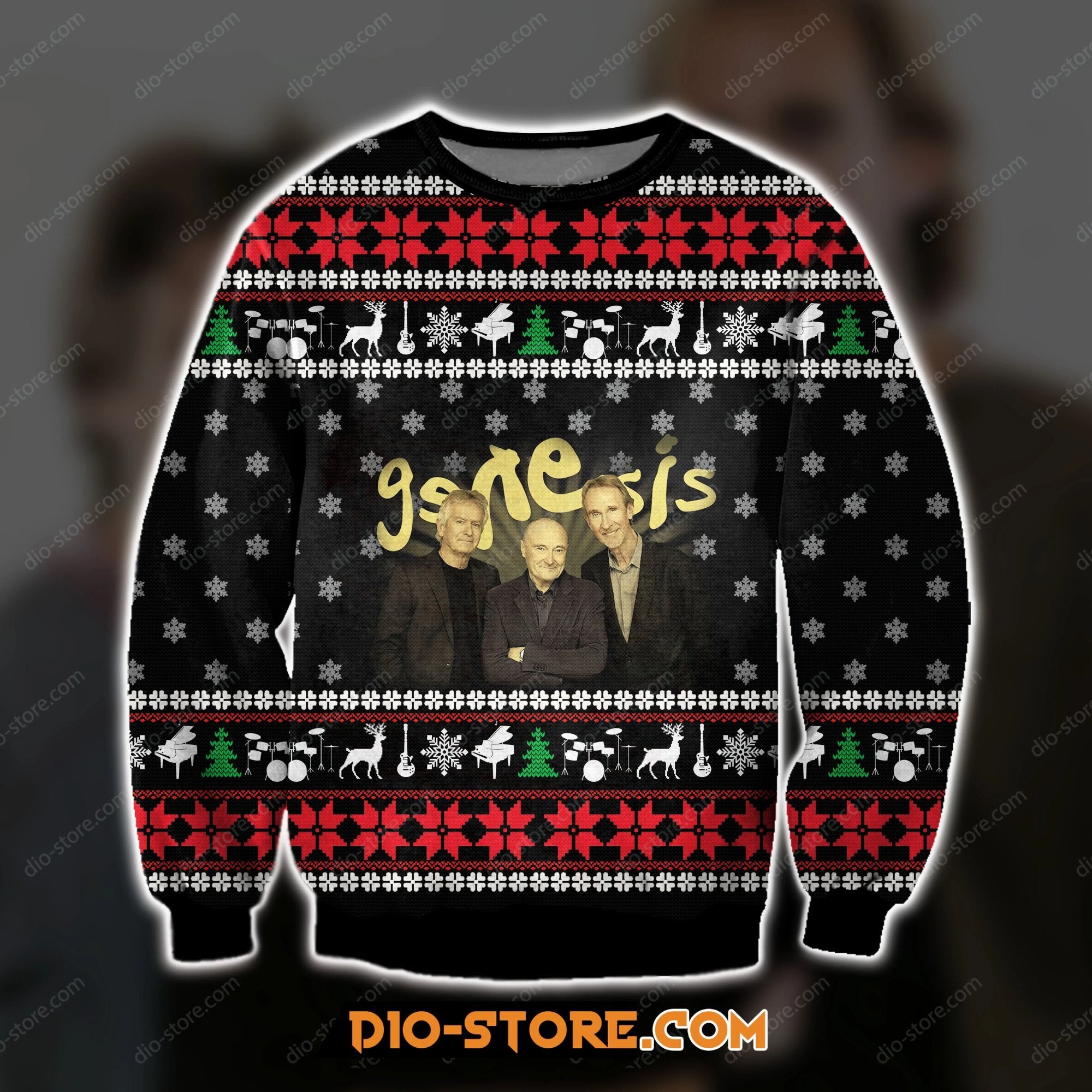 3D All Over Print Knitting Pattern Genesis Ugly Christmas Sweater Hoodie All Over Printed