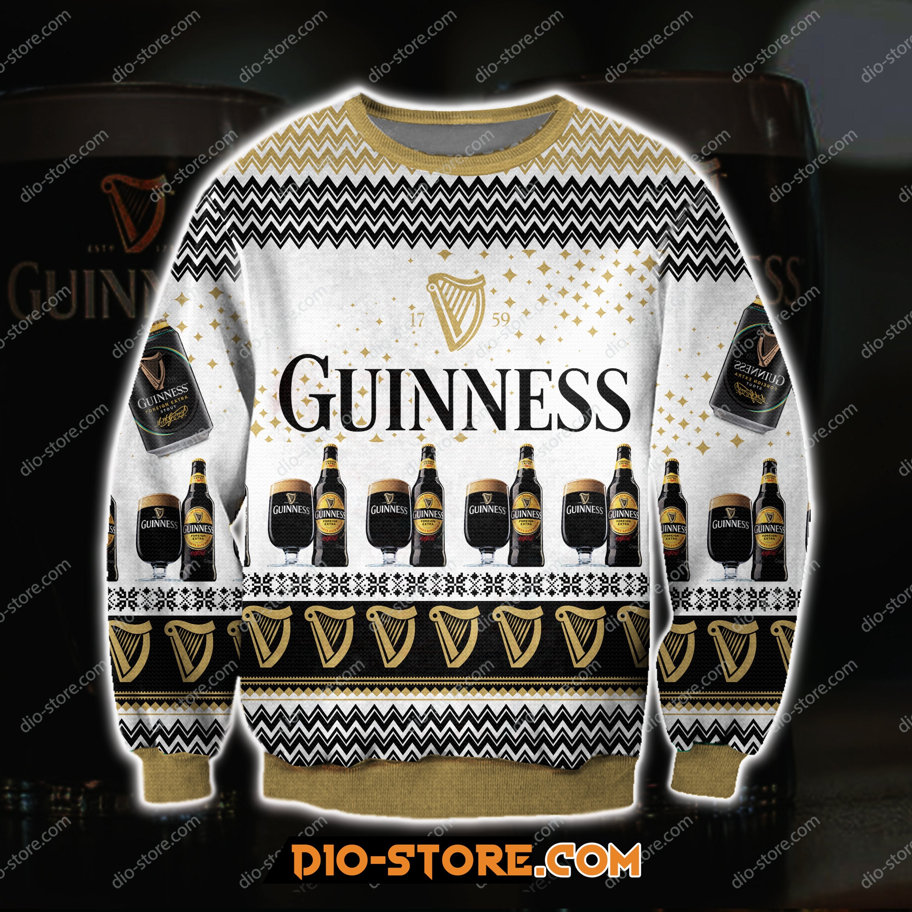 Guinness Beer 1759 3D All Over Print Ugly Christmas Sweatshirt 1 Hoodie All Over Printed