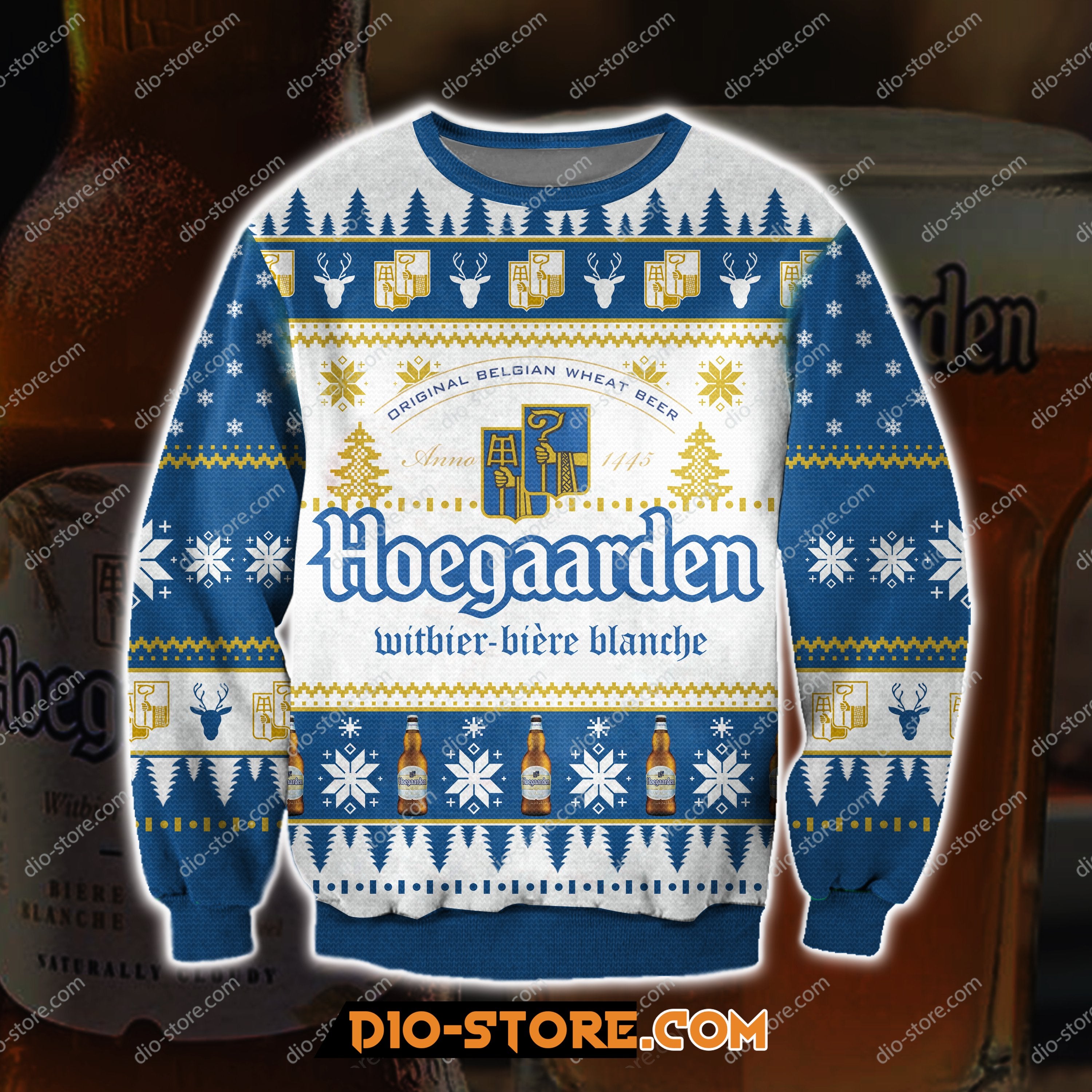 Hoegaarden Beer Knitting Pattern 3D Print Ugly Sweatshirt Hoodie All Over Printed