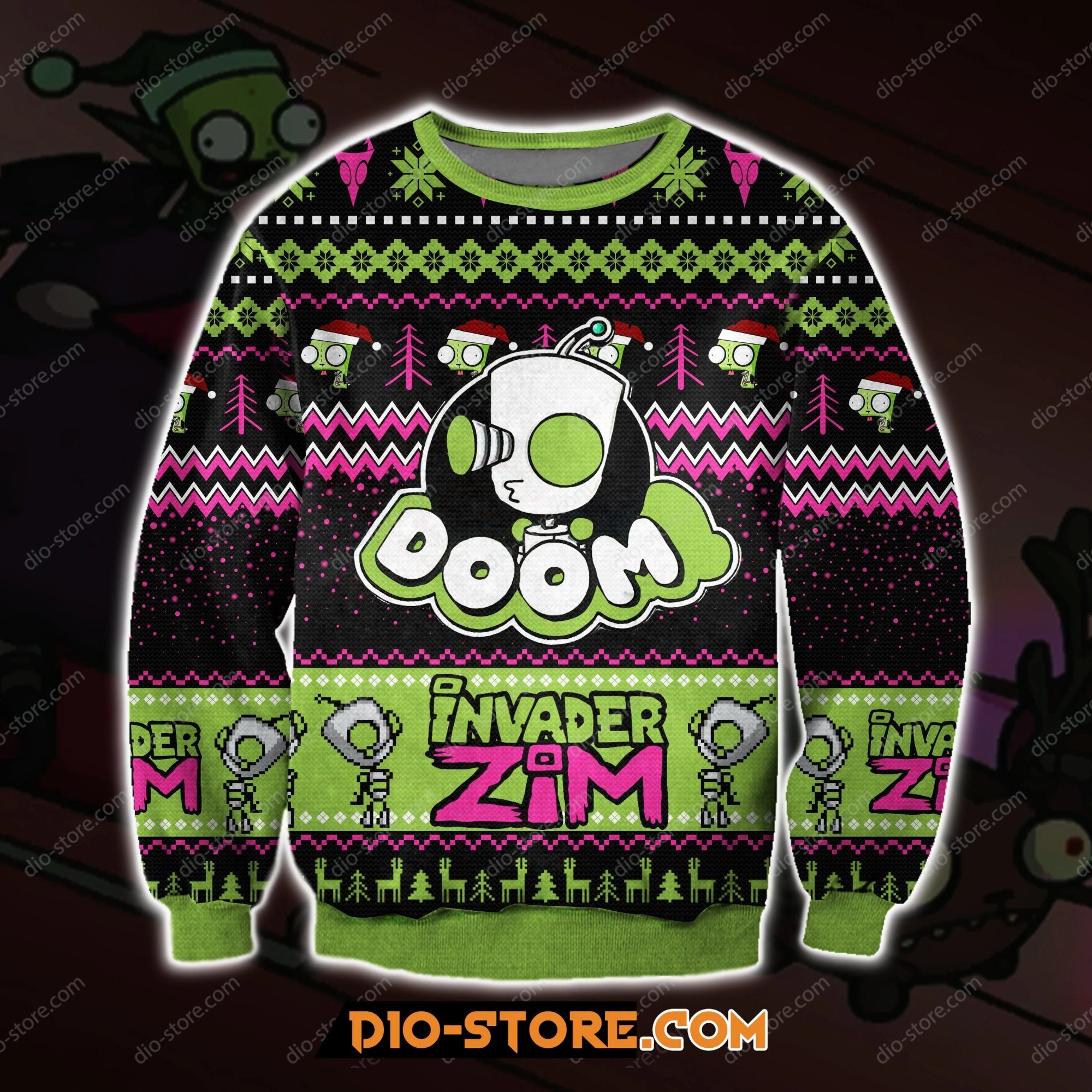 Invader Zim 3D Print Ugly Christmas Sweatshirt Hoodie All Over Printed