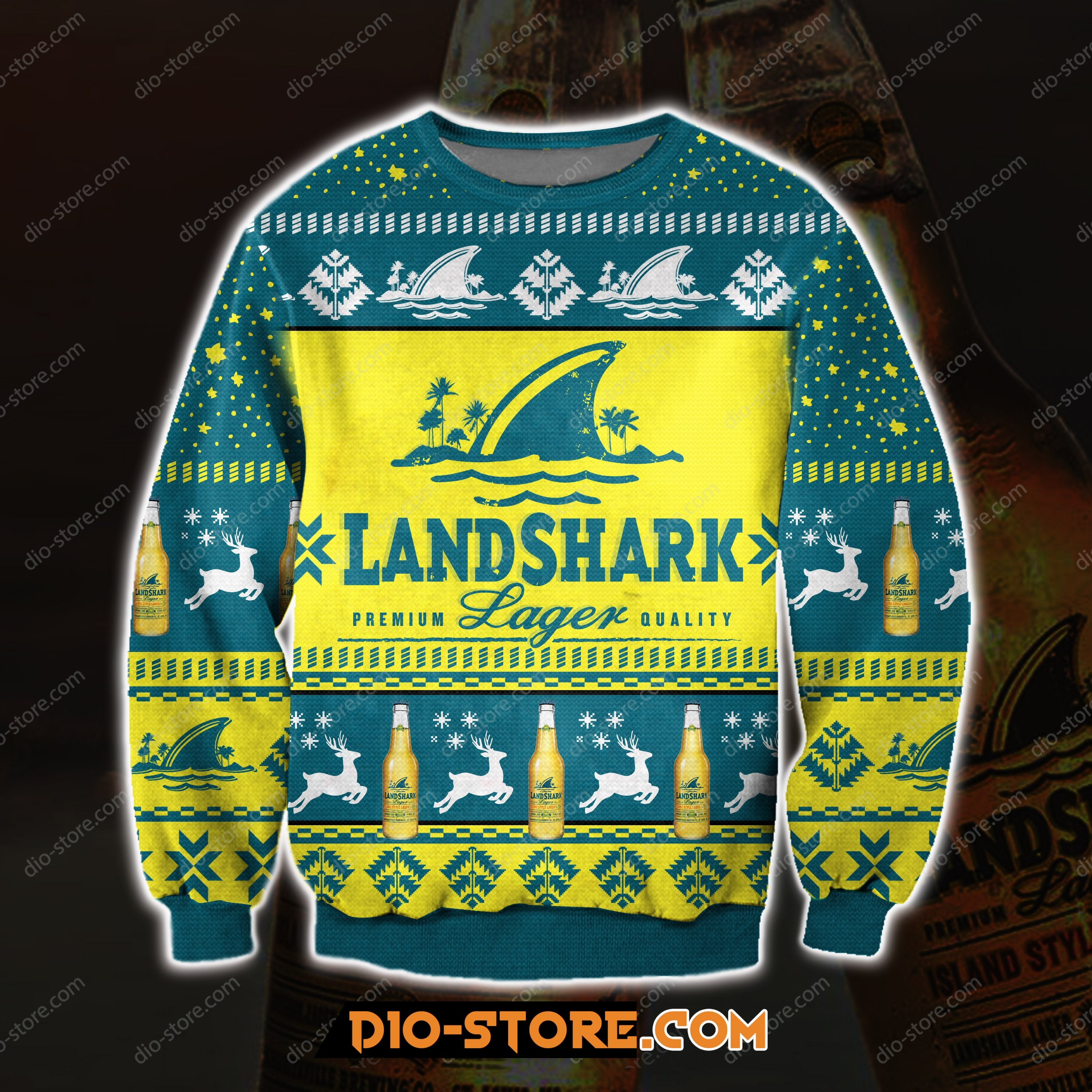 3D All Over Print Landshark Lager Beer Ugly Christmas Sweater Hoodie All Over Printed