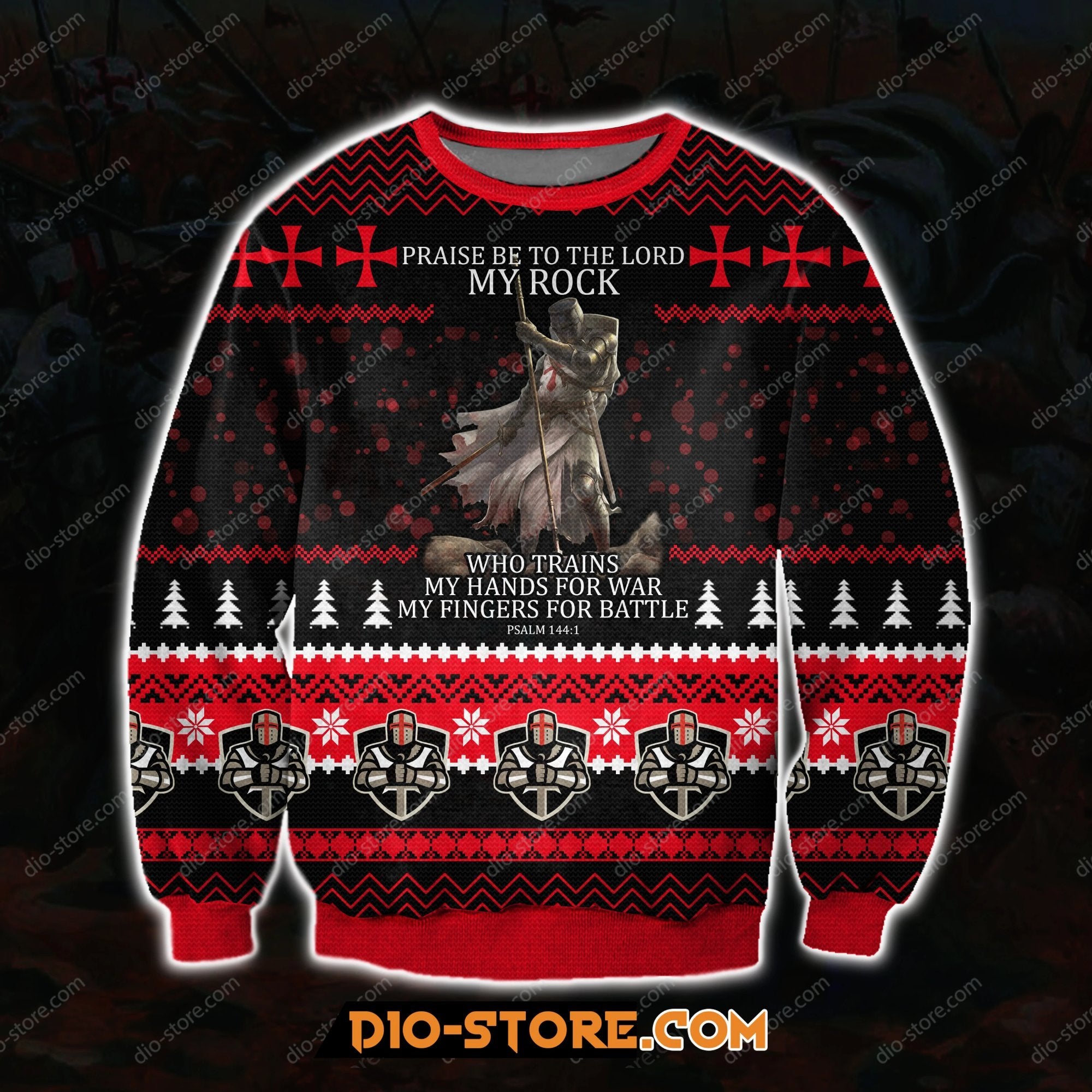 Knight Templar My Rock 3D Print Ugly Christmas Sweater Hoodie All Over Printed