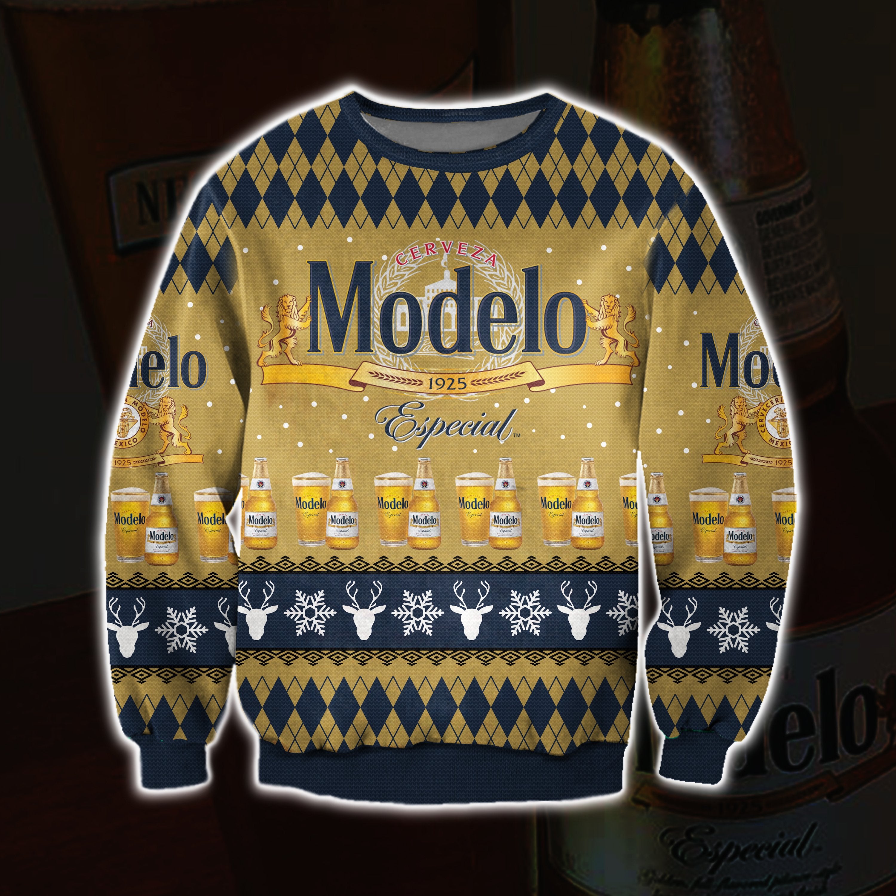 Modelo Especial Knitting Pattern 3D Print Ugly Sweater Hoodie All Over Printed