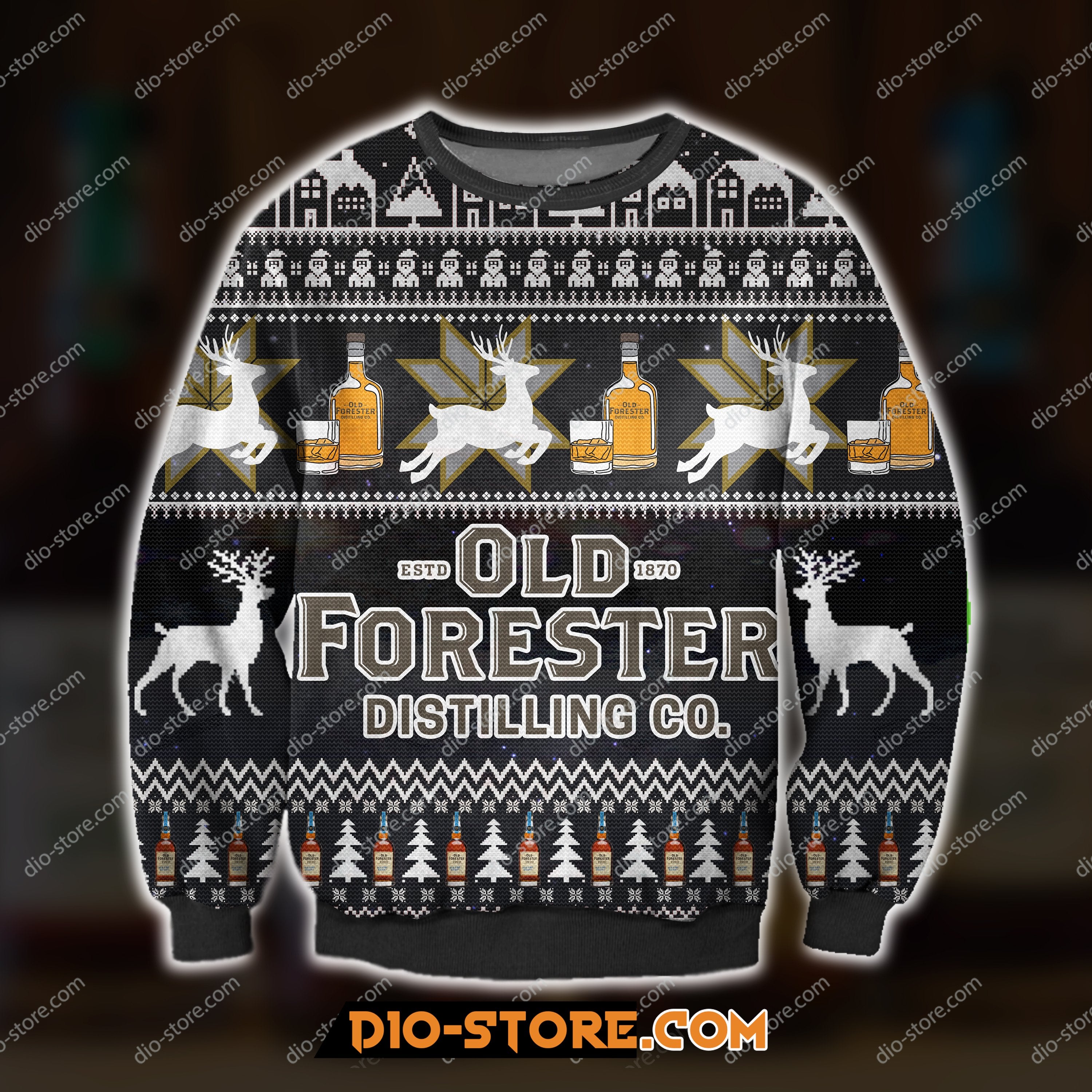 Old Forester Knitting Pattern 3D Print Ugly Sweatshirt Hoodie All Over Printed