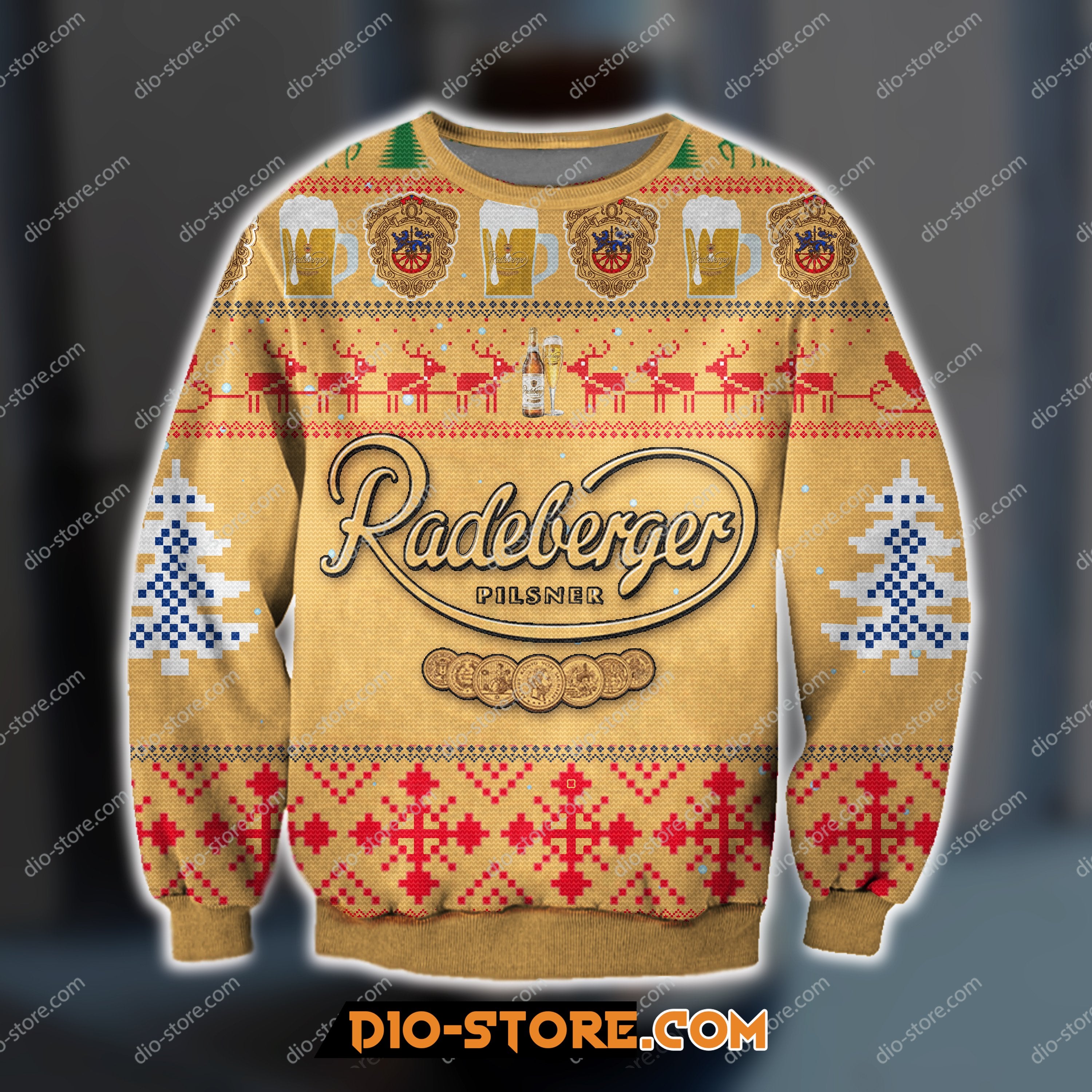 Radeberger Pilsner Beer Knitting Pattern 3D Print Ugly Sweatshirt Hoodie All Over Printed