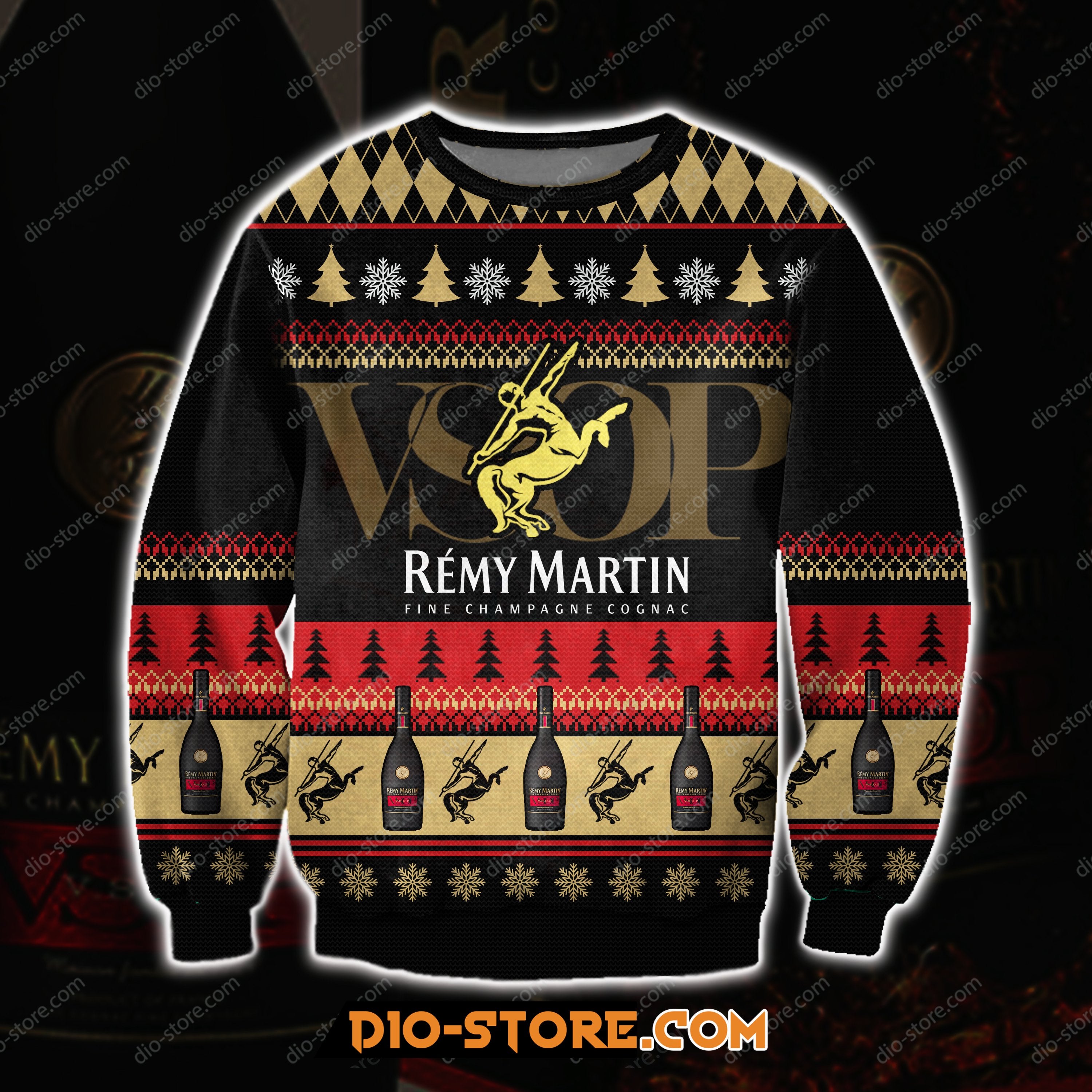 Remy Martin Fine Champagne Cognac 3D All Over Print Ugly Christmas Sweater Hoodie All Over Printed