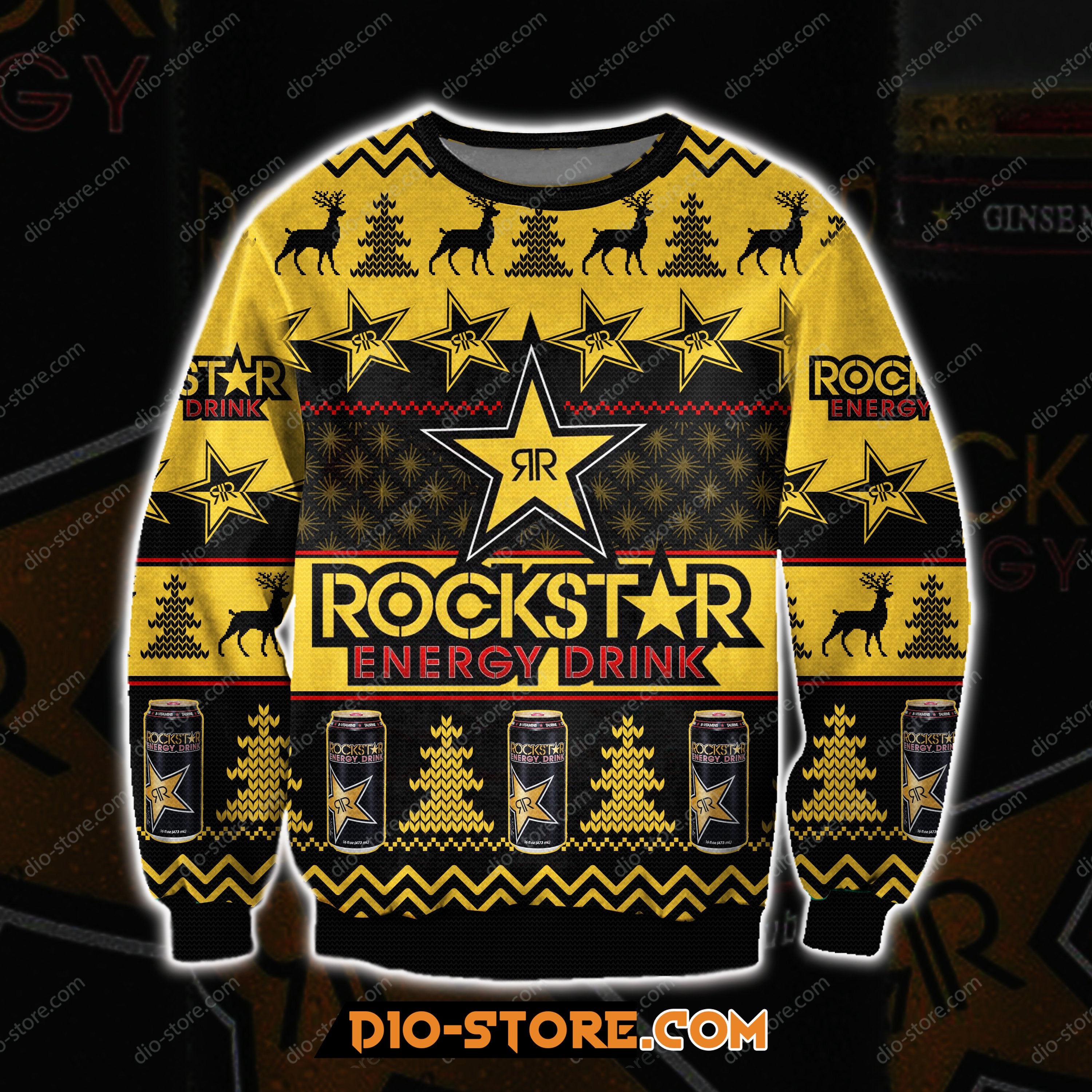 Rockstar Energy Drink 3D All Over Print Ugly Christmas Sweater Hoodie All Over Printed