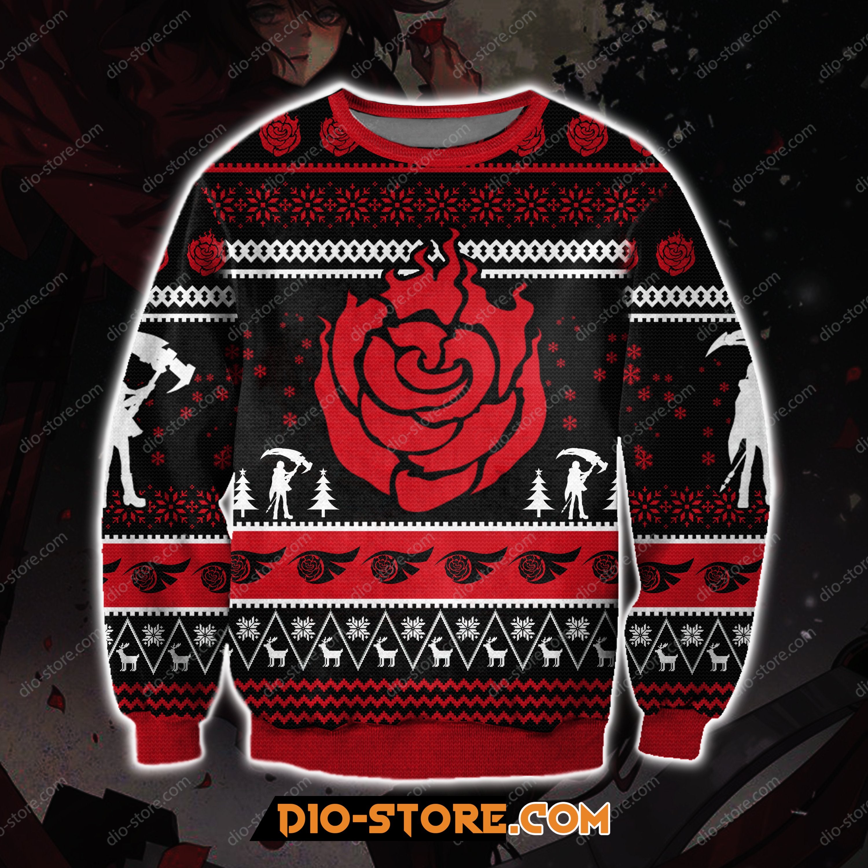 Rwby Ruby Rose 3D Print Ugly Christmas Sweater Hoodie All Over Printed