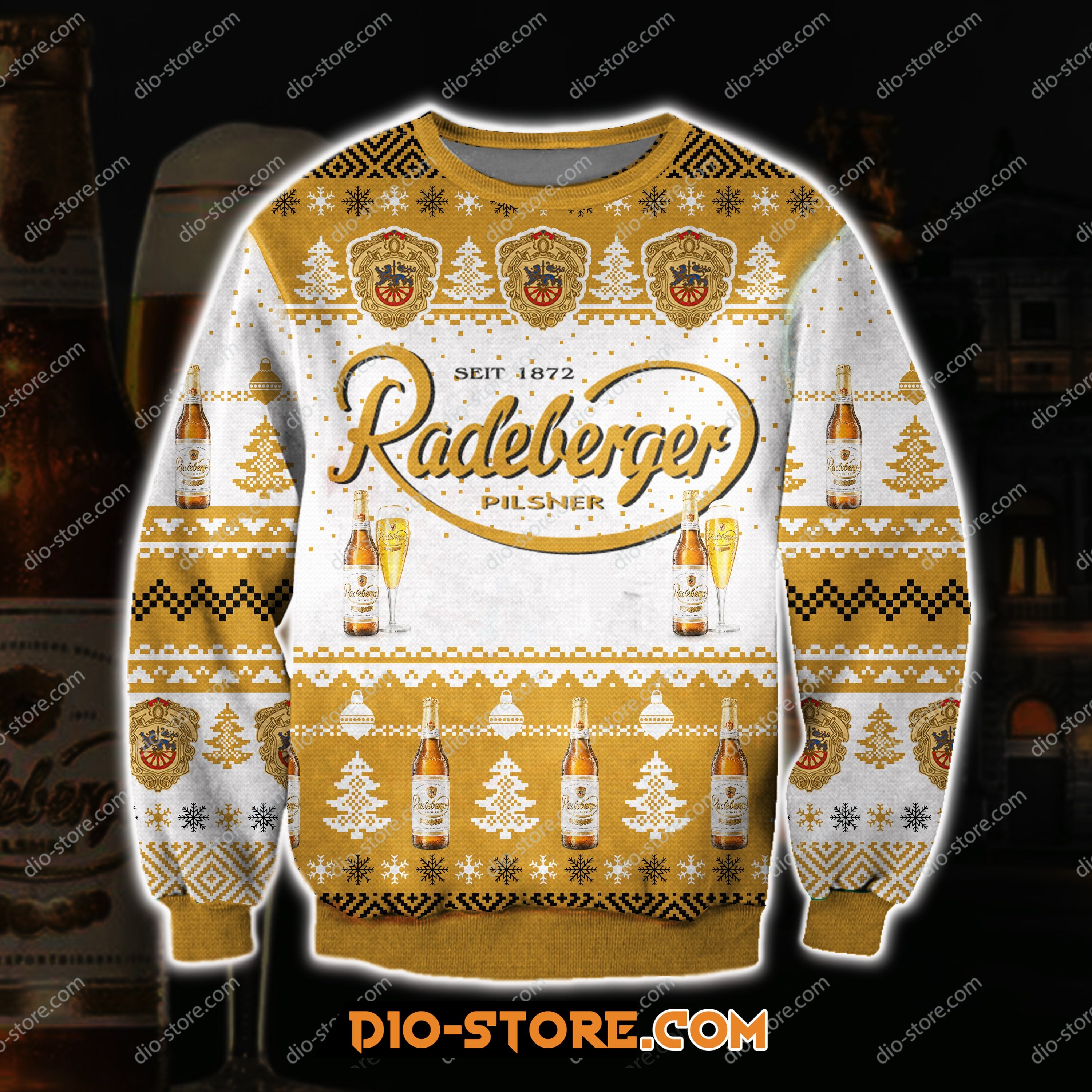 Radeberger Pilsner Beer Knitting Pattern 3D Print Ugly Sweatshirt 1 Hoodie All Over Printed