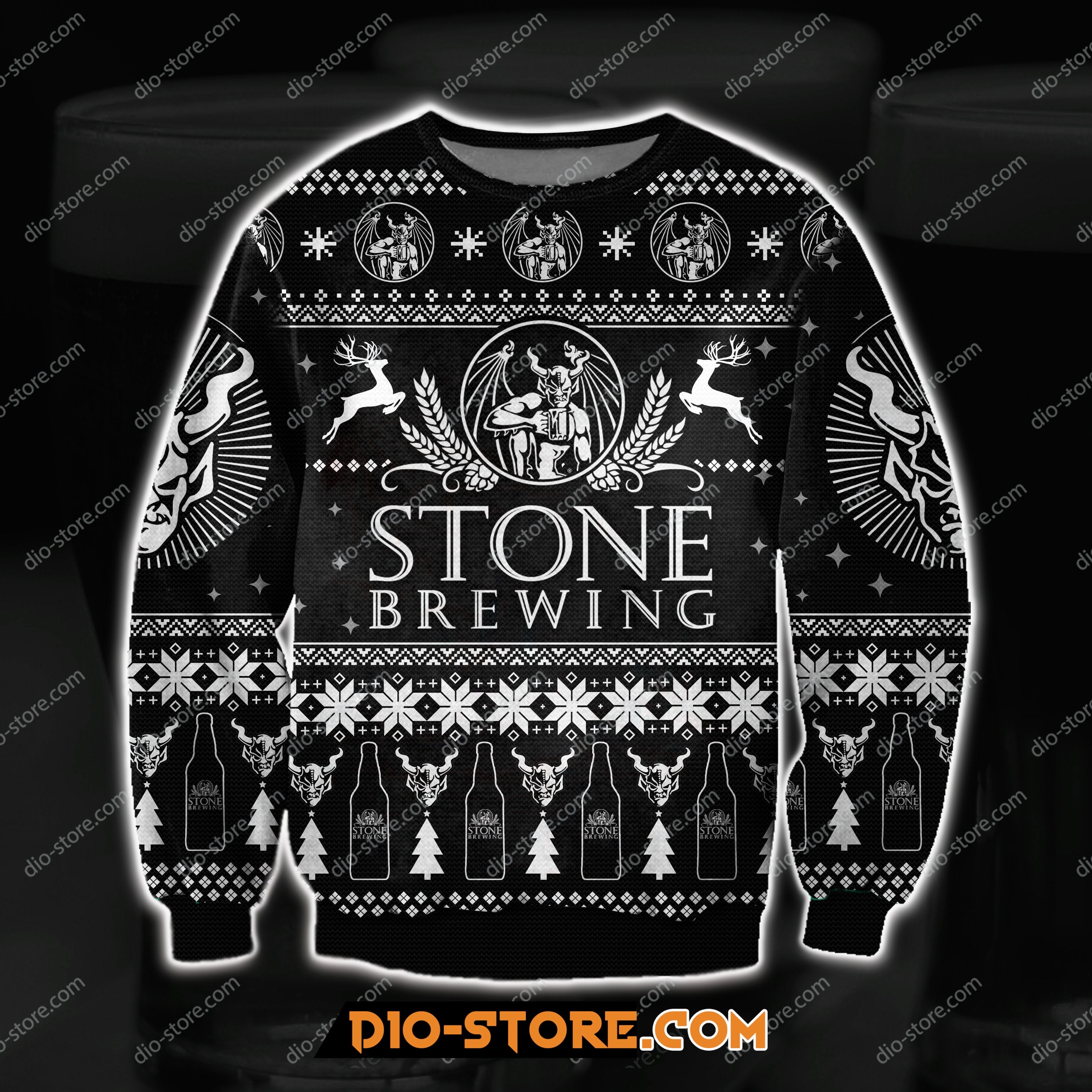 Stone Brewing 3D All Over Print Ugly Christmas Sweater Hoodie All Over Printed