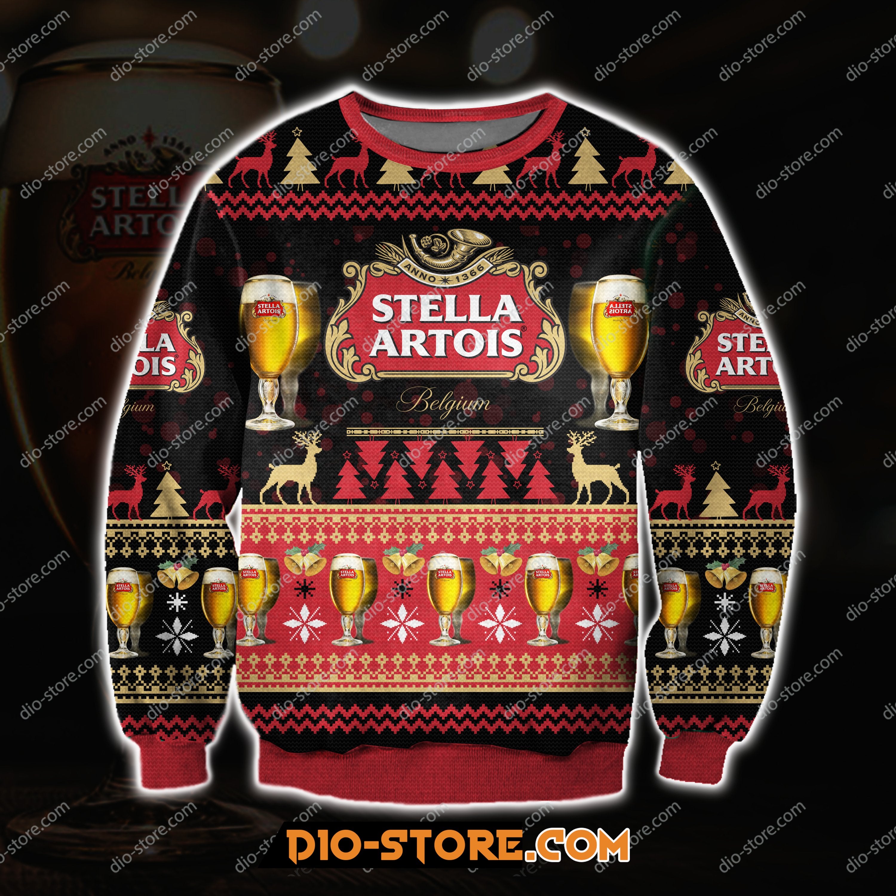 Stella Artois Beer 3D All Over Print Ugly Christmas Sweatshirt Hoodie All Over Printed