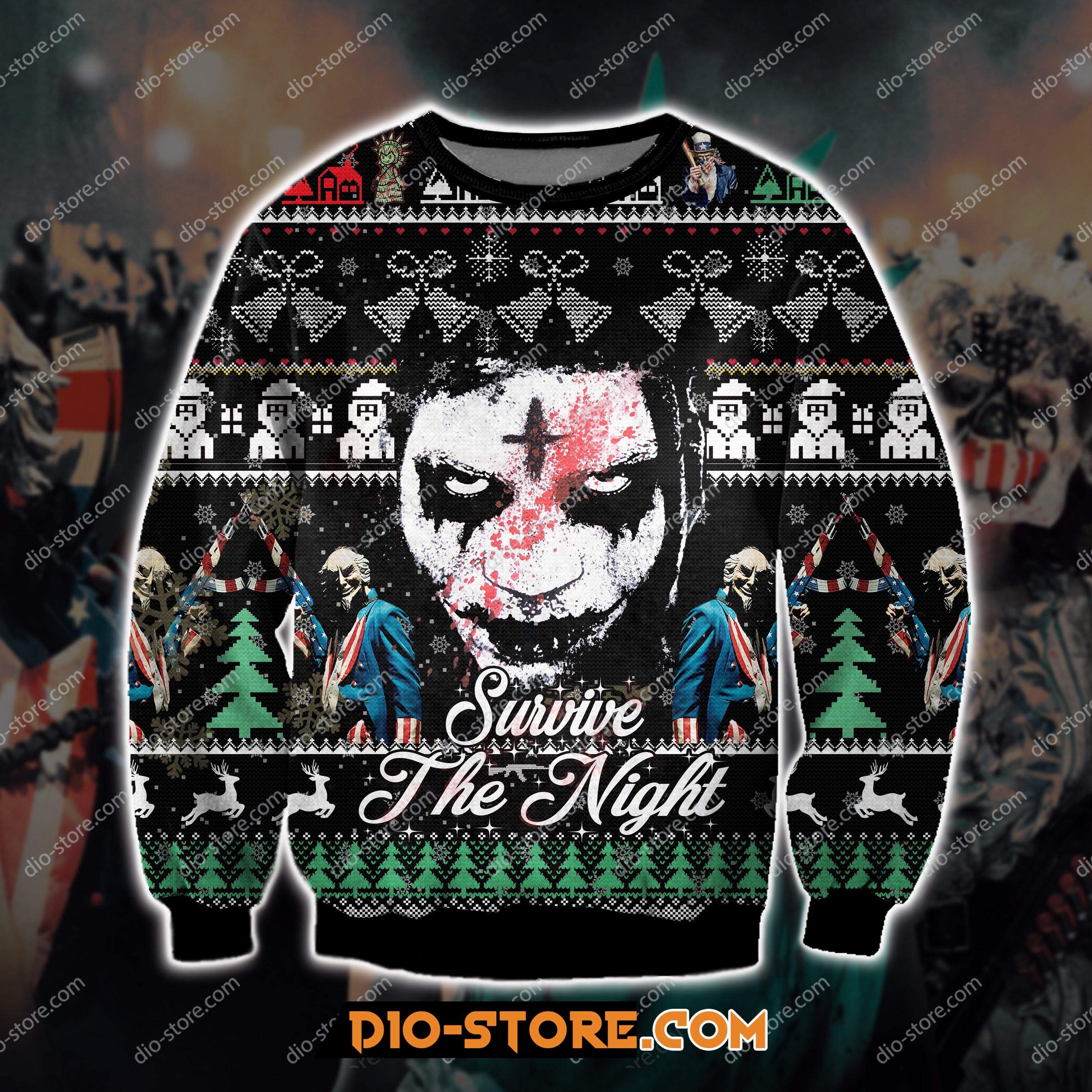 The Purge Series 3D Print Ugly Christmas Sweater Hoodie All Over Printed