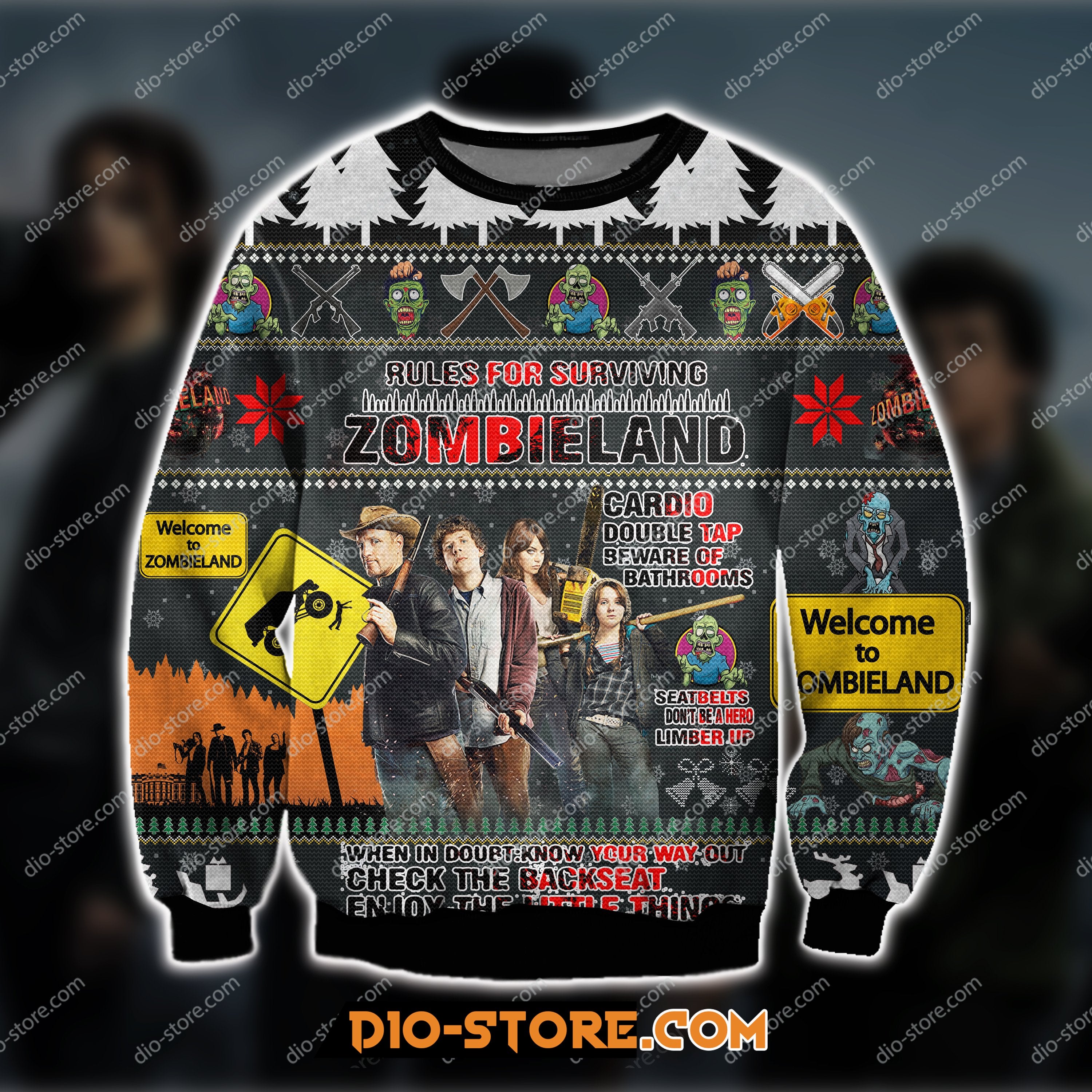 Zombieland Comedy Film 3D Print Ugly Christmas Sweater Hoodie All Over Printed