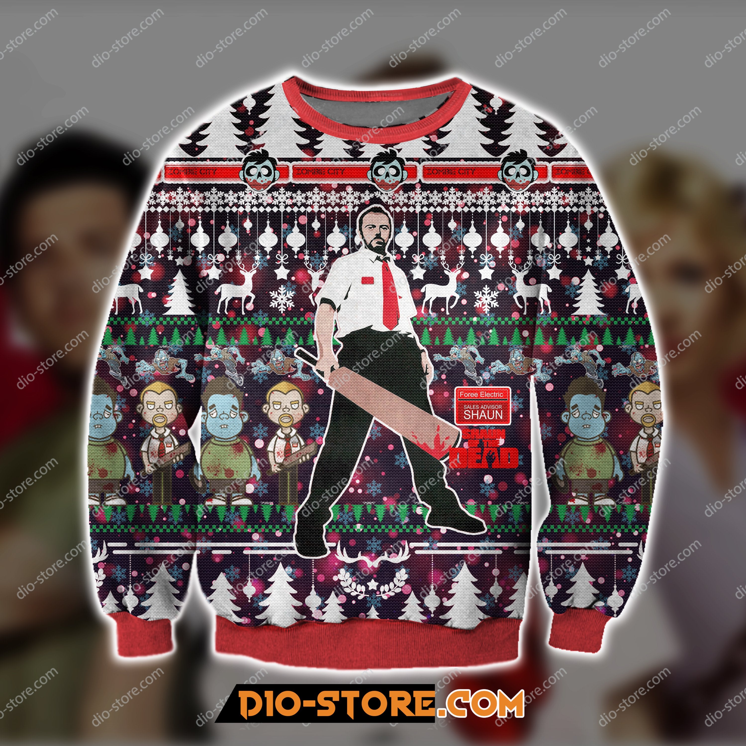 Shaun Of The Dead 2004 3D Print Ugly Christmas Sweater Hoodie All Over Printed