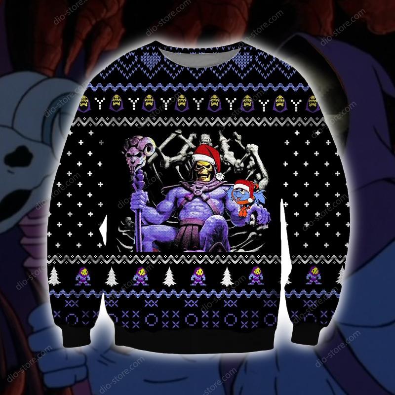 Skeletor Knitting Pattern 3D Print Ugly Christmas Sweater Hoodie All Over Printed