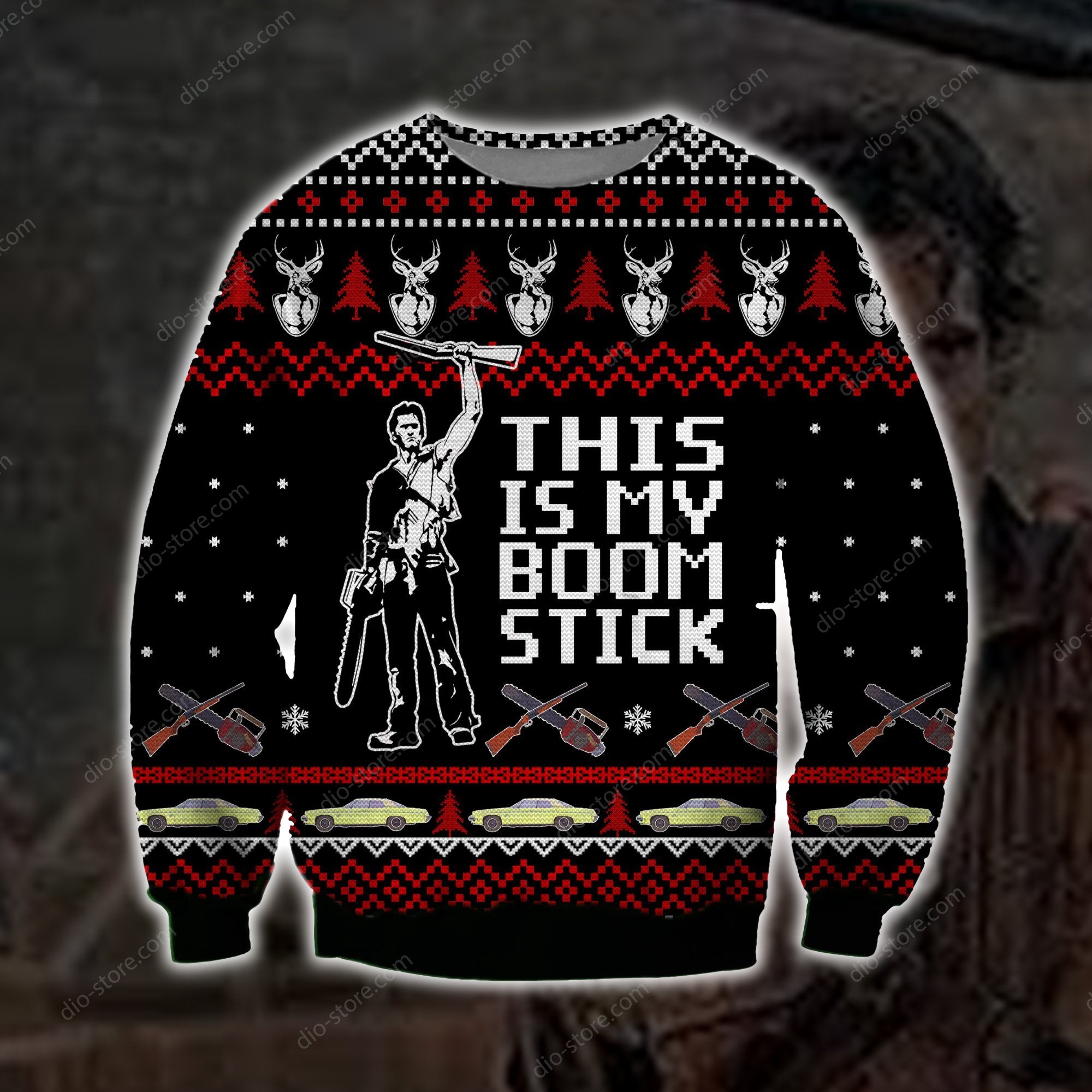 This Is My Boomstick Knitting Pattern 3D Print Ugly Christmas Sweater Hoodie All Over Printed