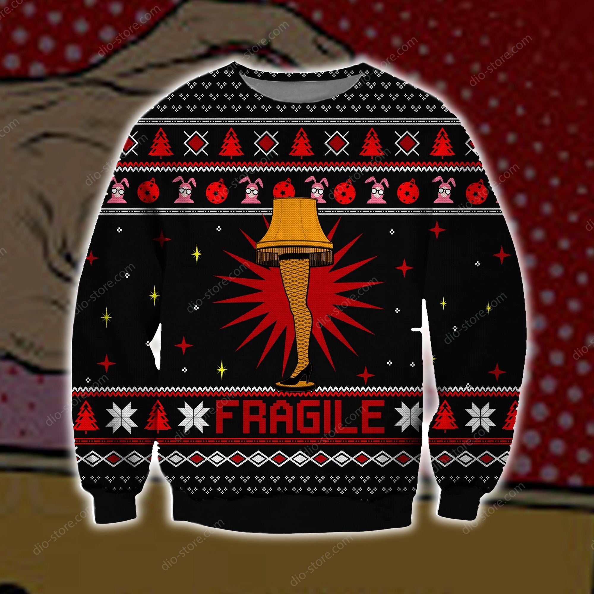 Fragile Knitting Pattern 3D Print Ugly Christmas Sweater Hoodie All Over Printed