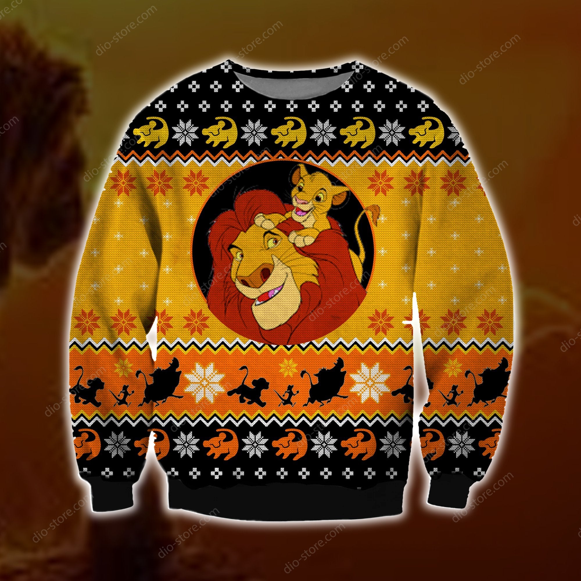 Lion King Knitting Pattern 3D Print Ugly Christmas Sweater Hoodie All Over Printed