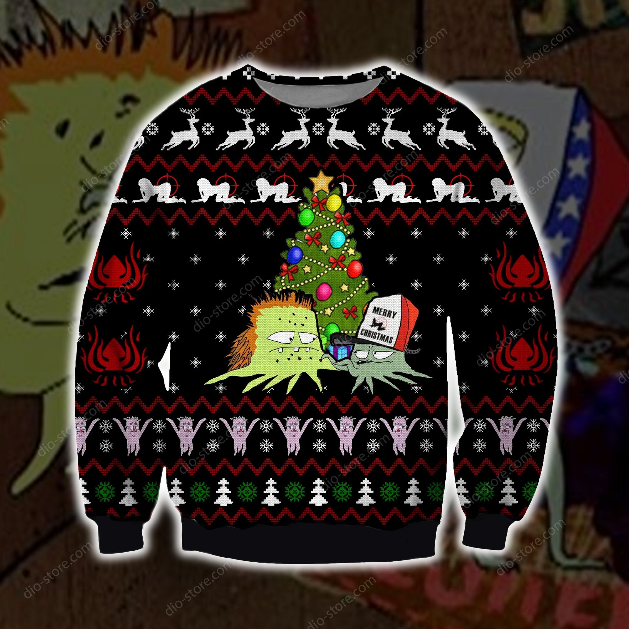 Squidbillies Knitting Pattern 3D Print Ugly Christmas Sweater Hoodie All Over Printed